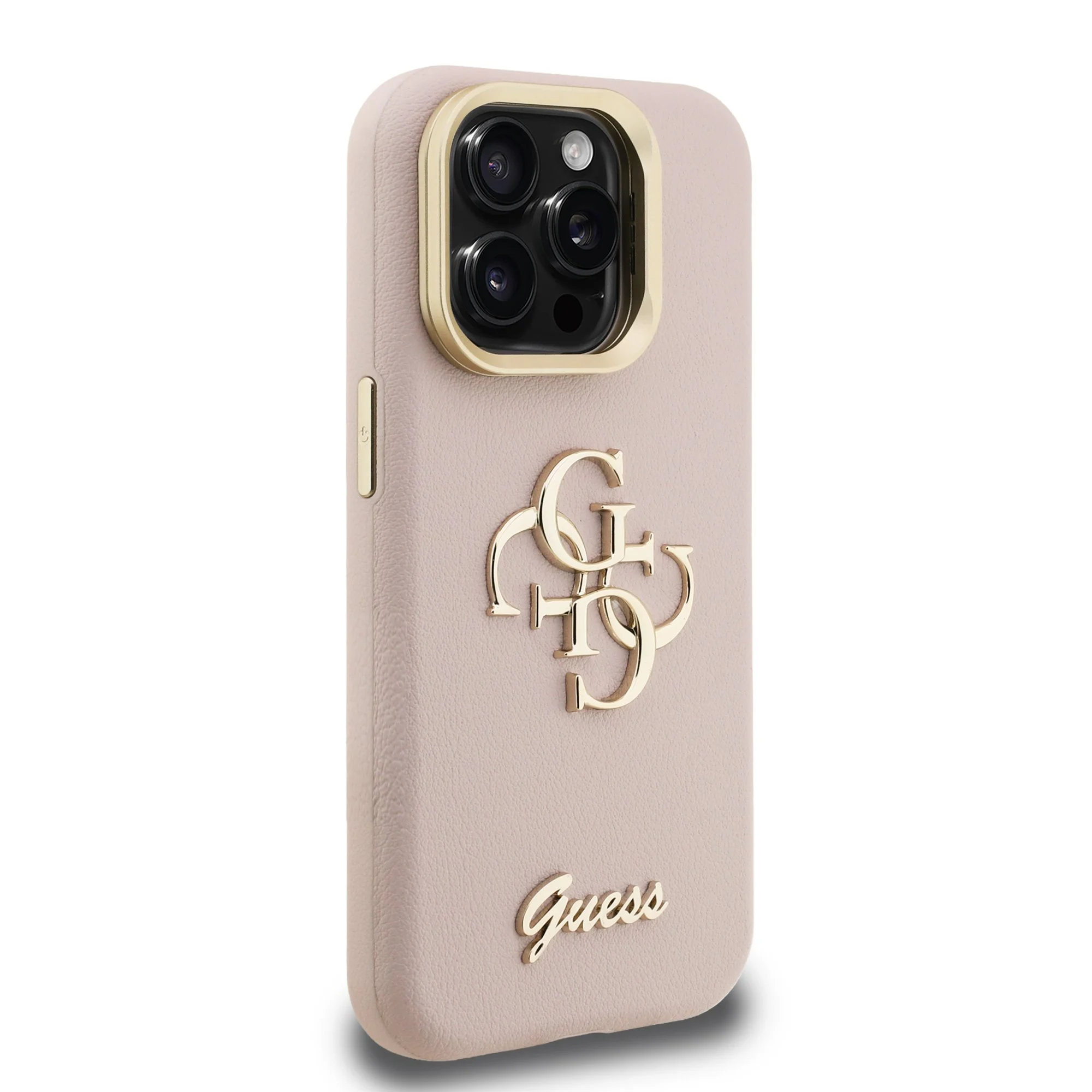 GUESS Калъф Apple iPhone 16 Pro, PU Grained 4G Logo Stand Camera Frame, розов - GUHCP16LPCS4GSP – снимка 4
