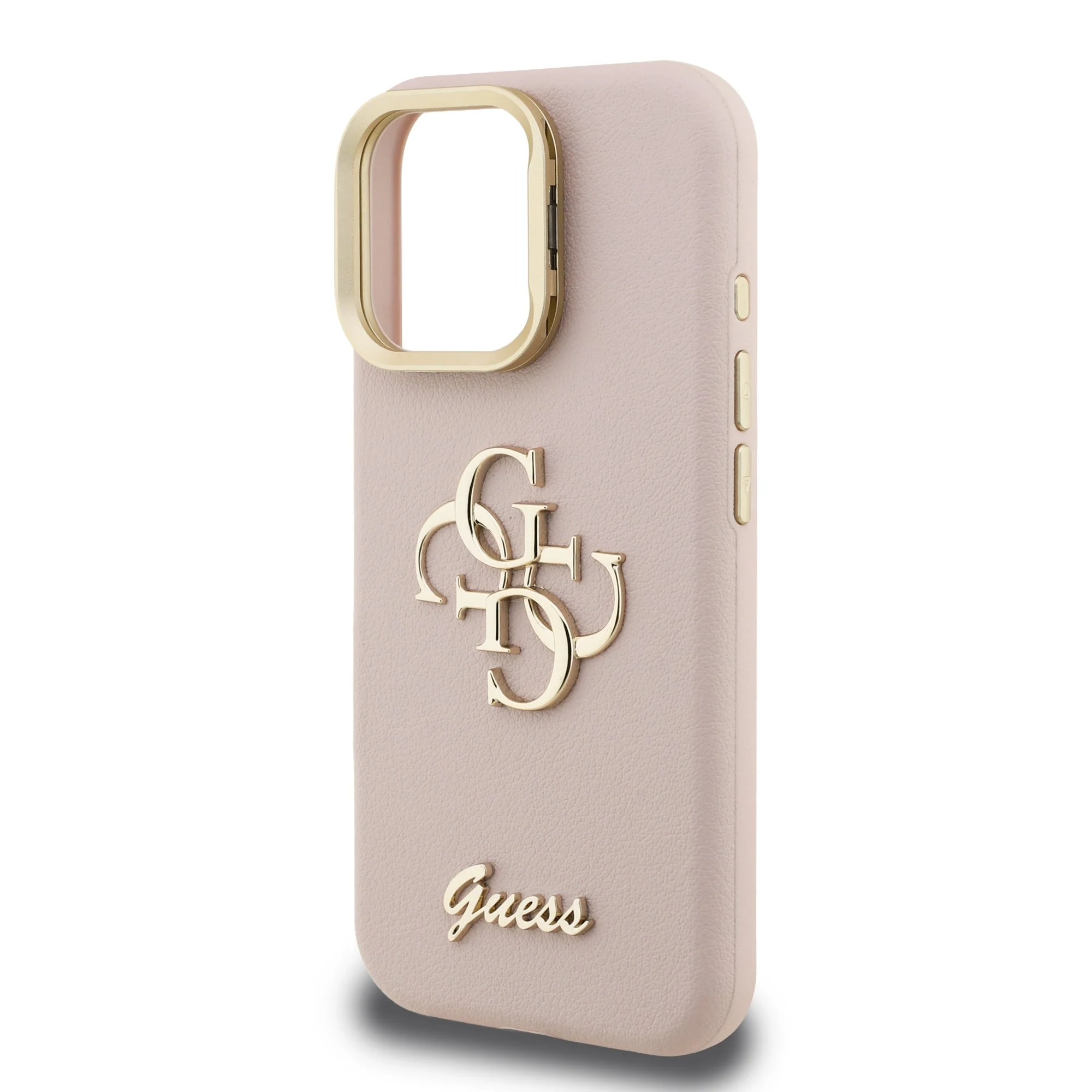 GUESS Калъф Apple iPhone 16 Pro, PU Grained 4G Logo Stand Camera Frame, розов - GUHCP16LPCS4GSP – снимка 5
