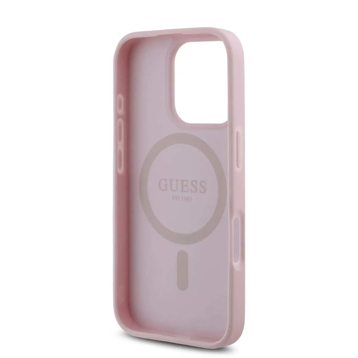 GUESS Калъф Apple iPhone 16 Pro, PU Grained 4G Small Metal Logo MagSafe, розов - GUHMP16LPGCSM4MP – снимка 5