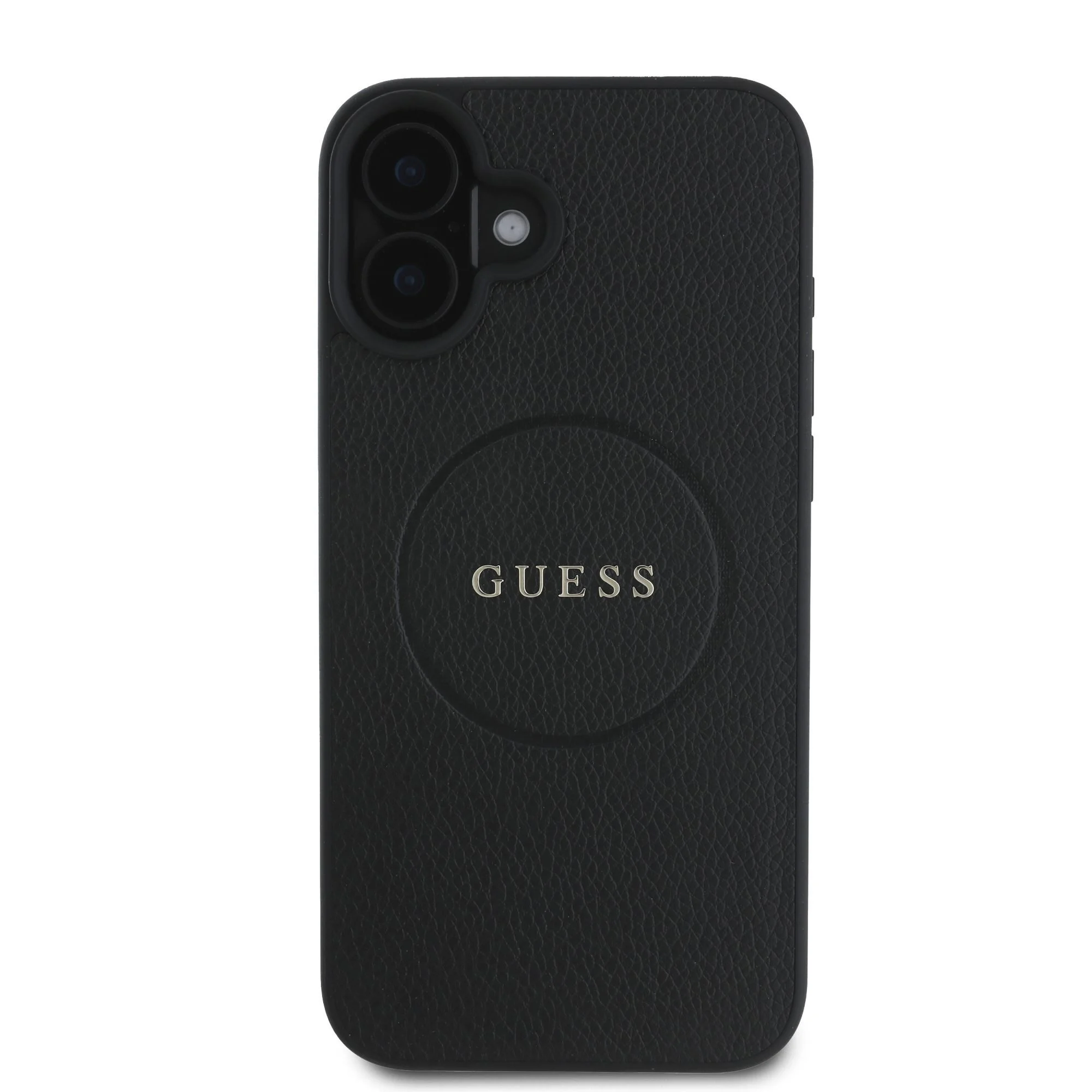 GUESS Калъф Apple iPhone 16 Plus, PU Grained Classic Logo MagSafe, черен - GUHMP16MPGHSMMK – снимка 6