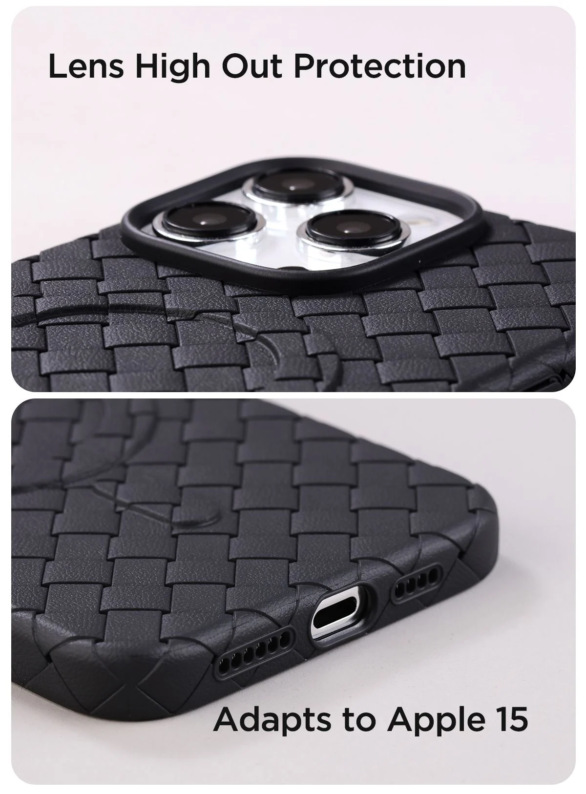 Joyroom Калъф Apple iPhone 15, Braiding Series MagSafe, черен – снимка 6