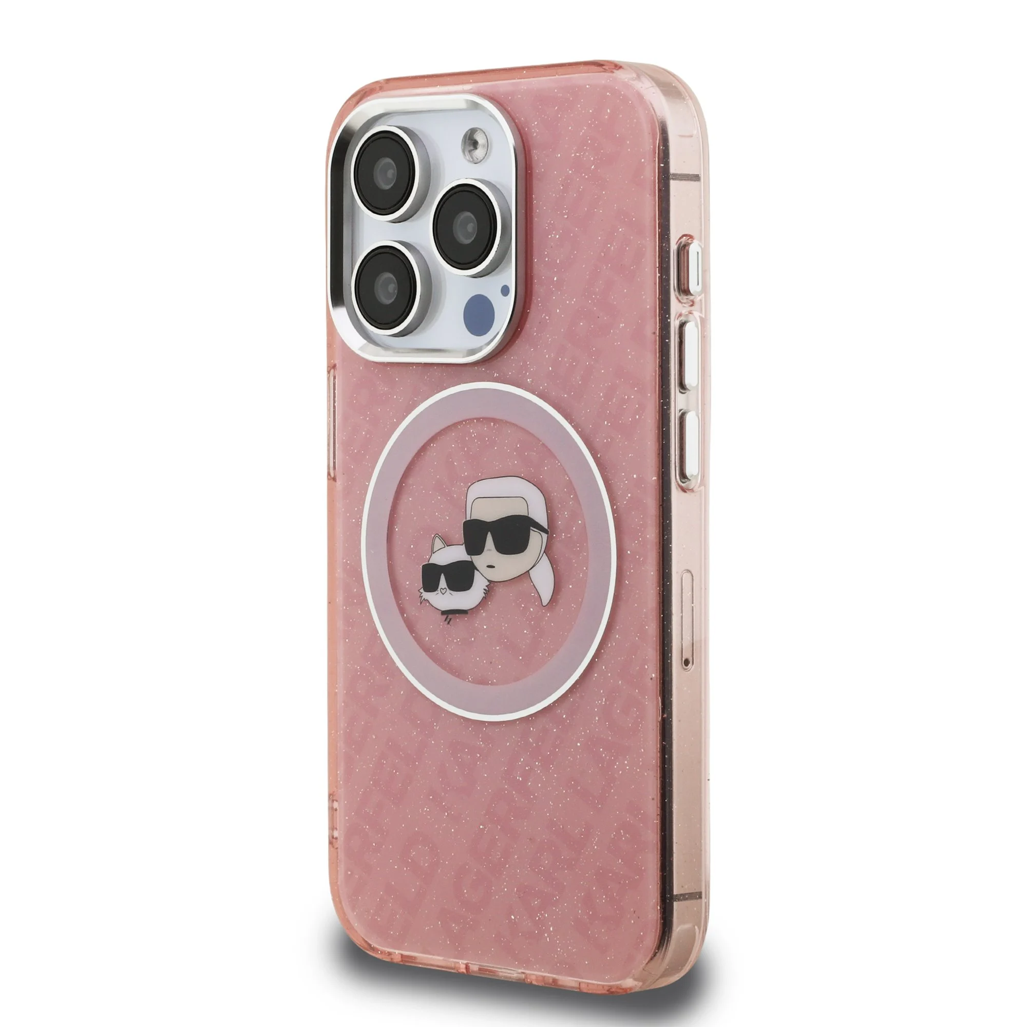 Karl Lagerfeld Калъф Apple iPhone 16 Pro, IML K/C Heads Repeated Logo MagSafe /розов/ - KLHMP16LHMKBKCHP – снимка 3