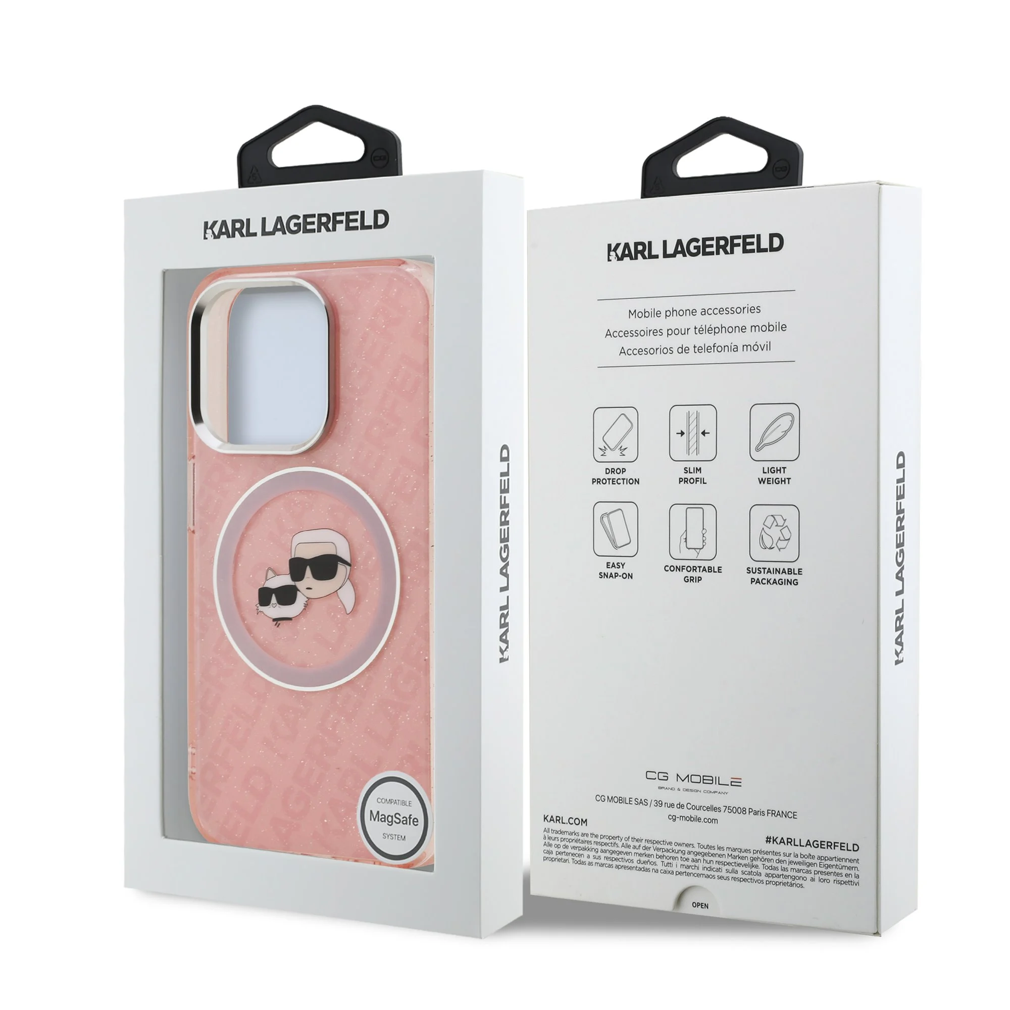 Karl Lagerfeld Калъф Apple iPhone 16 Pro, IML K/C Heads Repeated Logo MagSafe /розов/ - KLHMP16LHMKBKCHP – снимка 7