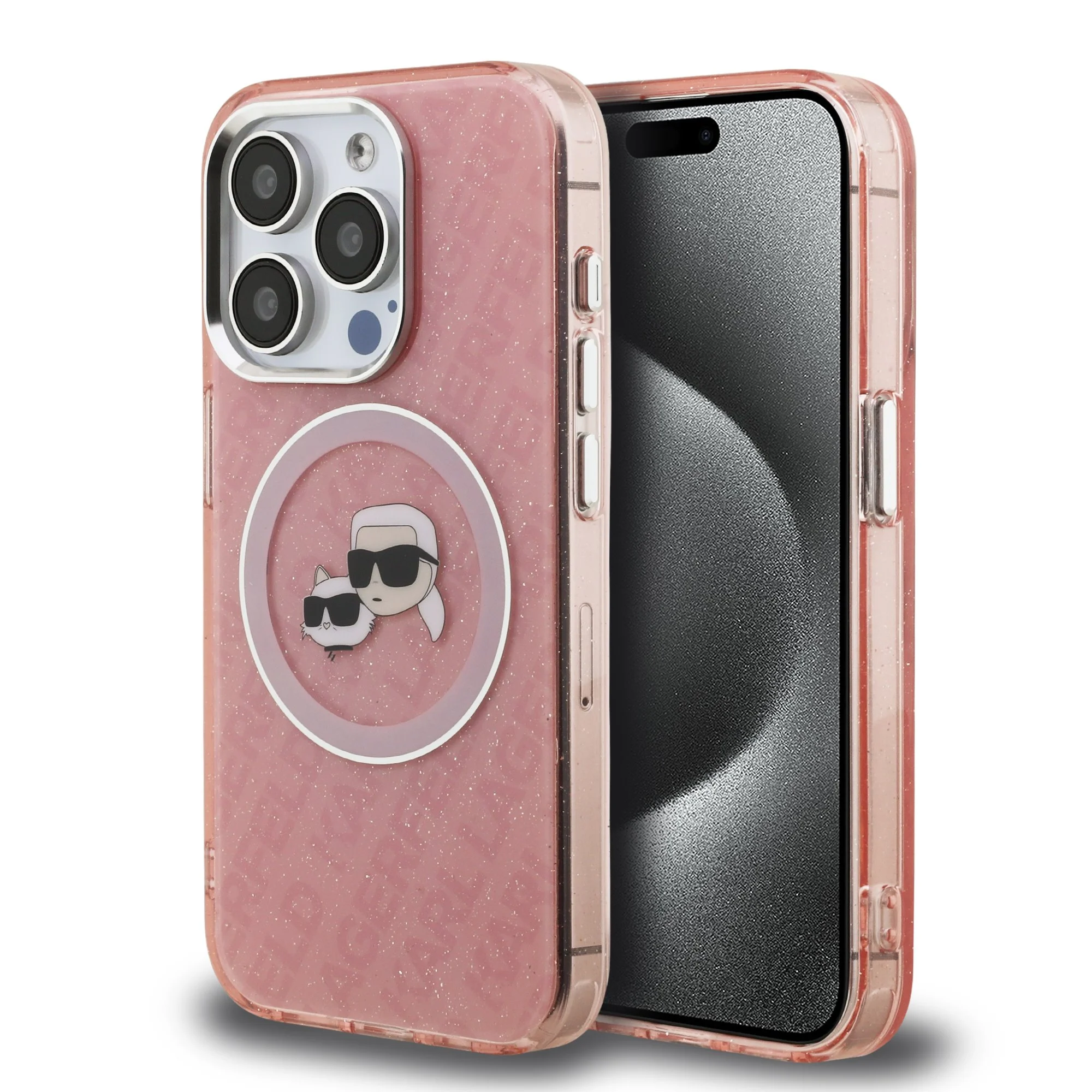 Karl Lagerfeld Калъф Apple iPhone 16 Pro, IML K/C Heads Repeated Logo MagSafe /розов/ - KLHMP16LHMKBKCHP