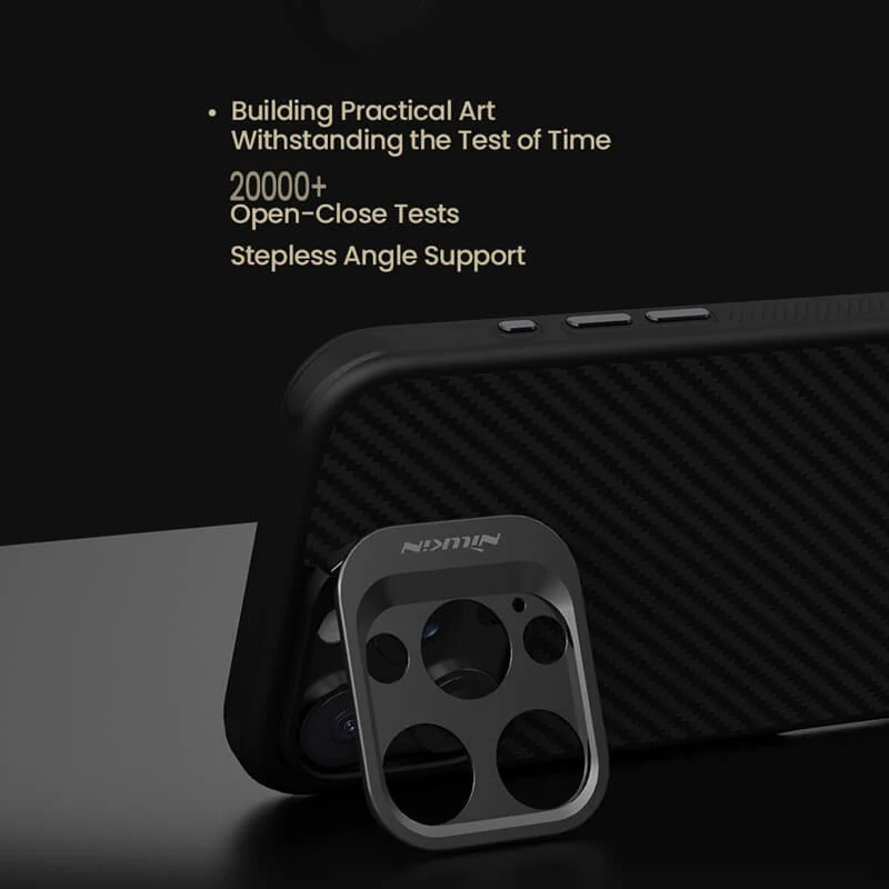 NILLKIN Калъф Apple iPhone 16 Pro, CarboProp Aramid Magnetic, черен – снимка 4