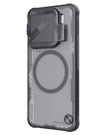 Калъф Nillkin Iceblade Prop Magnetic за Xiaomi 15 – черен прозрачен кейс MagSafe с плъзгащ капак за камера