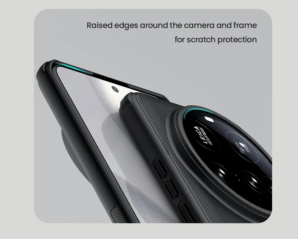 Калъф Nillkin Super Frosted Pro Magnetic за Xiaomi 15 Ultra – изглед на черен кейс MagSafe