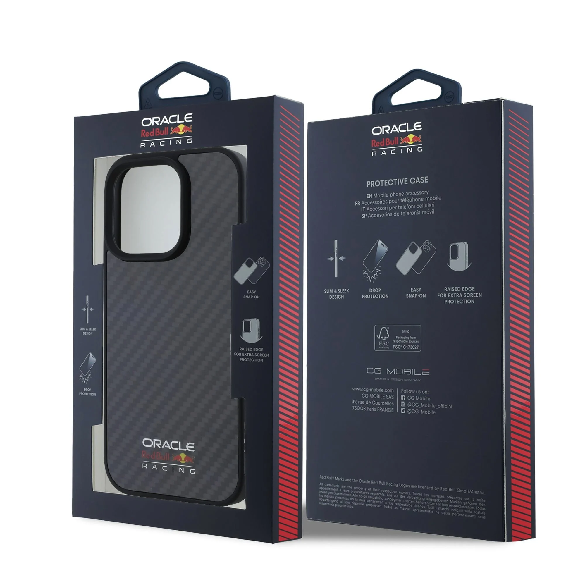 Red Bull Калъф Apple iPhone 16 Pro, Carbon Shiny Logo MagSafe, черен - RBHMP16L24CFILSK – снимка 7