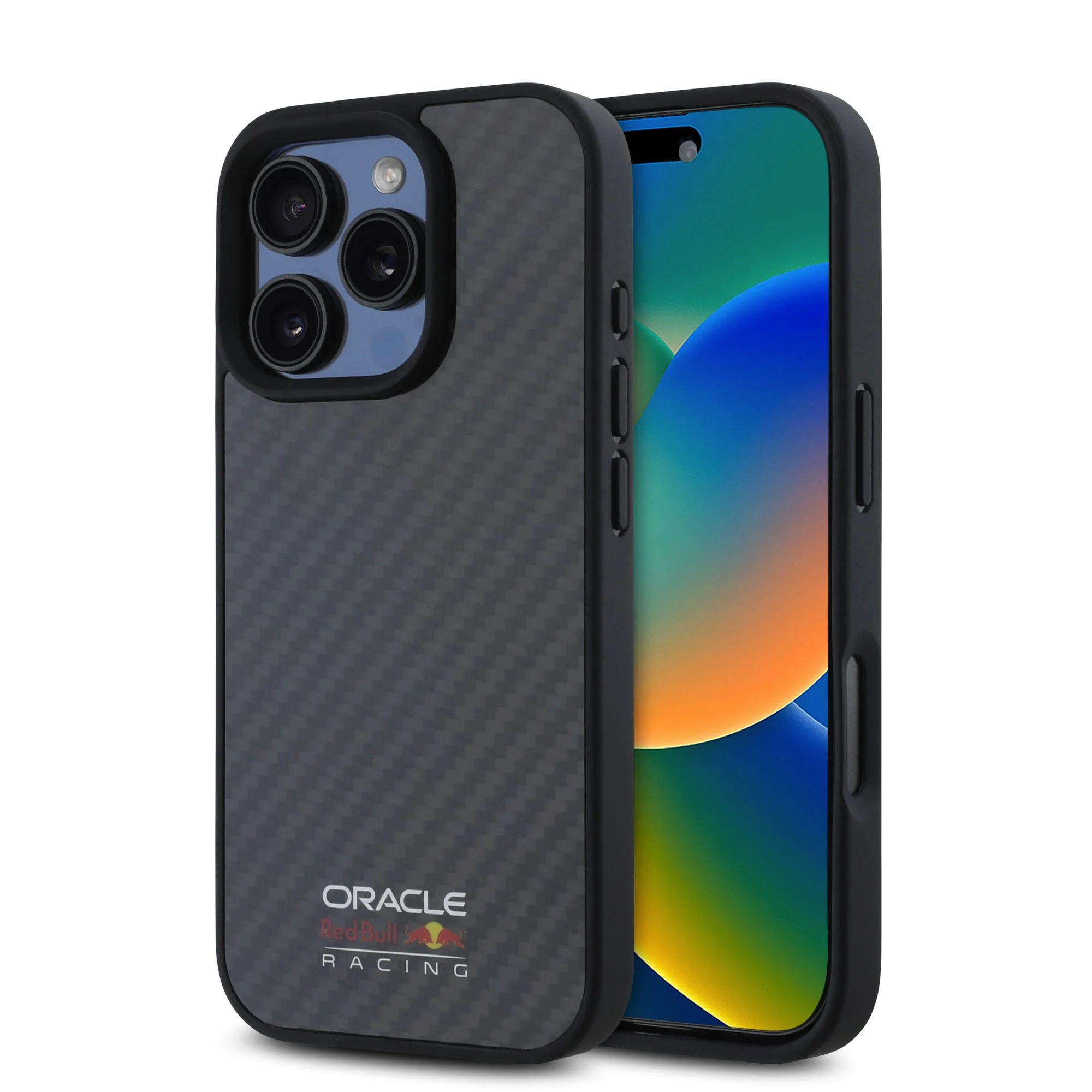 Red Bull Калъф Apple iPhone 16 Pro, Carbon Shiny Logo MagSafe, черен - RBHMP16L24CFILSK