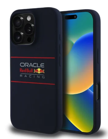 Red Bull Калъф Apple iPhone 16 Pro, Silicone Horizontal Logo MagSafe, син - RBHMP16L24SIHSRV