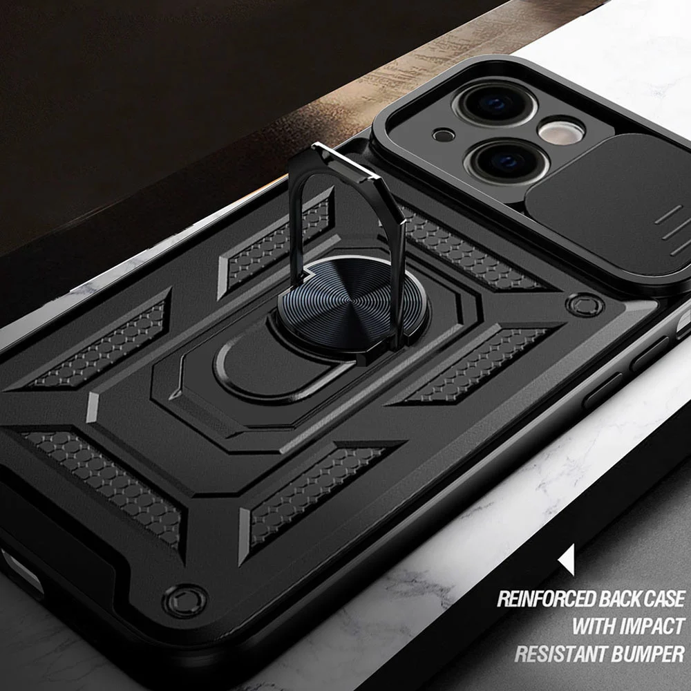 Калъф ARMOR CamSlide Удароустойчив Apple iPhone 15 /черен/ – снимка 9
