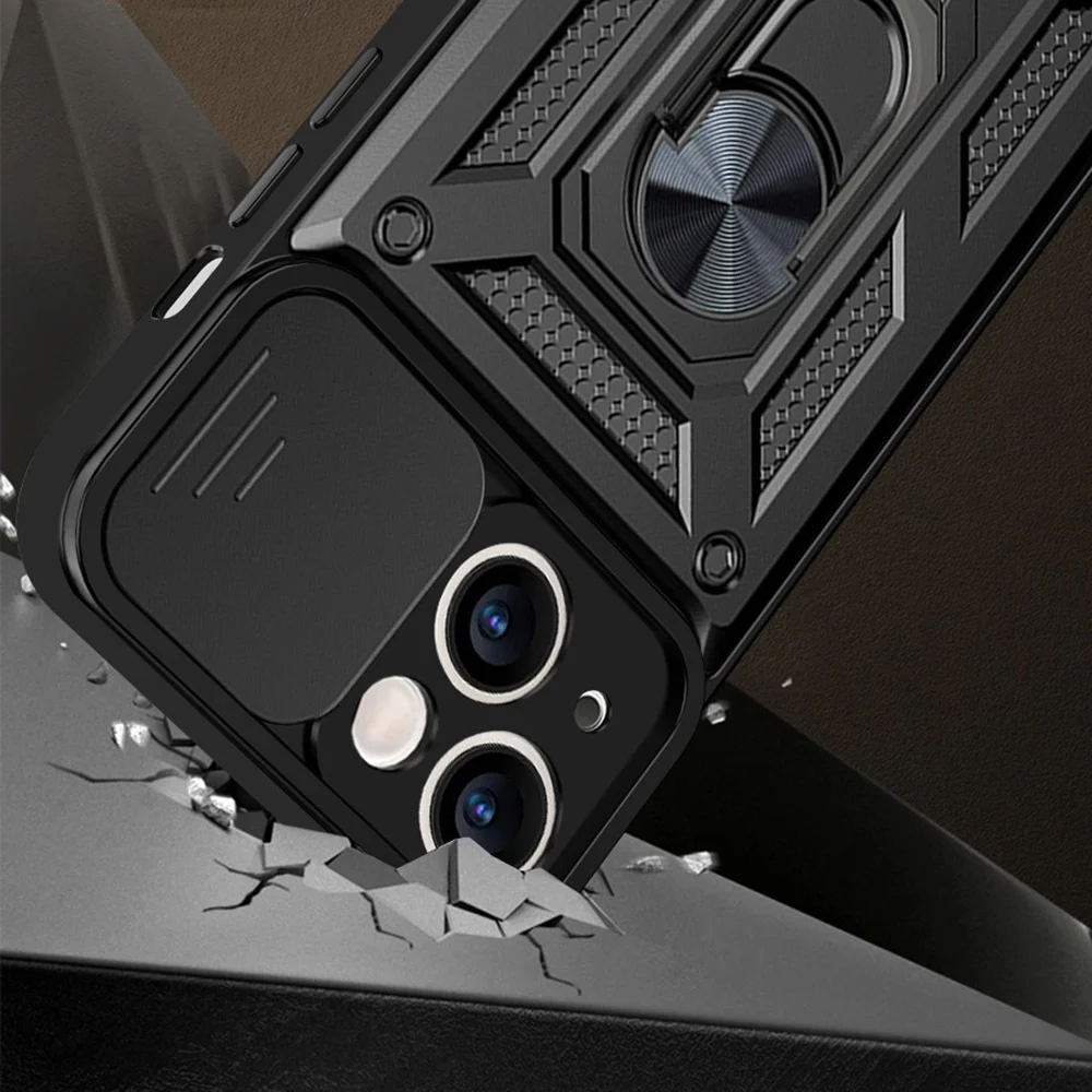 Калъф ARMOR CamSlide Удароустойчив Apple iPhone 15 /черен/ – снимка 6