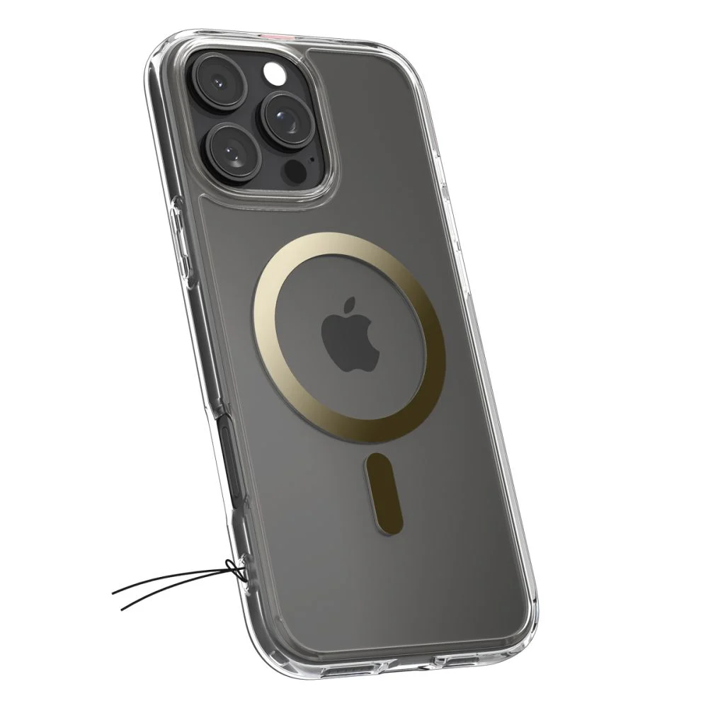 Калъф SPIGEN Ultra Hybrid Apple iPhone 16 Pro, MagSafe /прозрачен, златист ринг/ – снимка 2