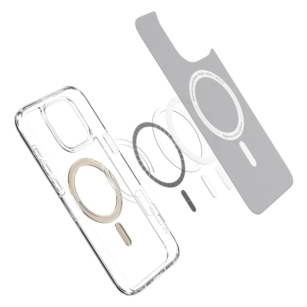 Калъф SPIGEN Ultra Hybrid Apple iPhone 16 Pro, MagSafe /прозрачен, златист ринг/ – снимка 4