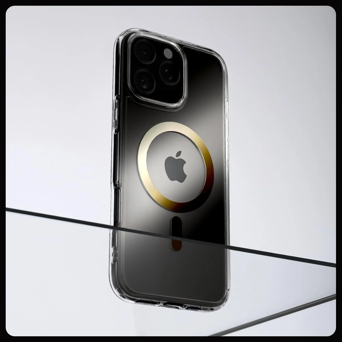 Калъф SPIGEN Ultra Hybrid Apple iPhone 16 Pro, MagSafe /прозрачен, златист ринг/ – снимка 6