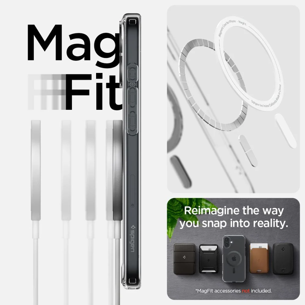 Калъф SPIGEN Ultra Hybrid Apple iPhone 16 Pro, MagSafe /прозрачен, златист ринг/ – снимка 5