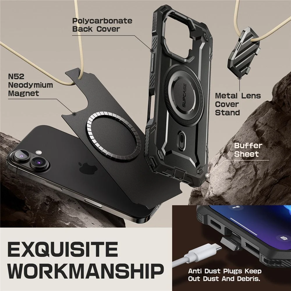 Калъф SUPCASE UB Grip MagSafe Apple iPhone 16 Pro /черен/ (Copy) – снимка 5