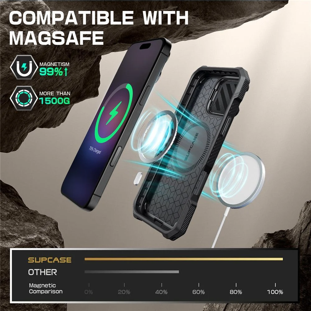 Калъф SUPCASE UB Grip MagSafe Apple iPhone 16 Pro /черен/ (Copy) – снимка 6