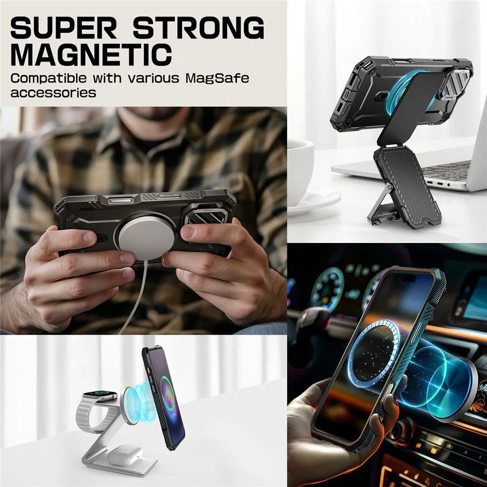 Калъф SUPCASE UB Grip MagSafe Apple iPhone 16 Pro /черен/ (Copy) – снимка 7