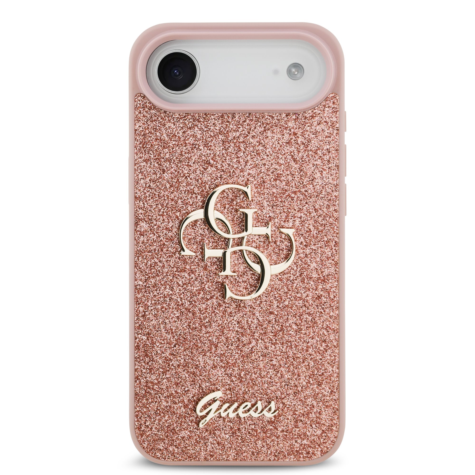 GUESS Калъф Apple iPhone 17 Air, PU Fixed Glitter 4G Metal Logo, розов - GUHCP17MHG4SGP – снимка 5