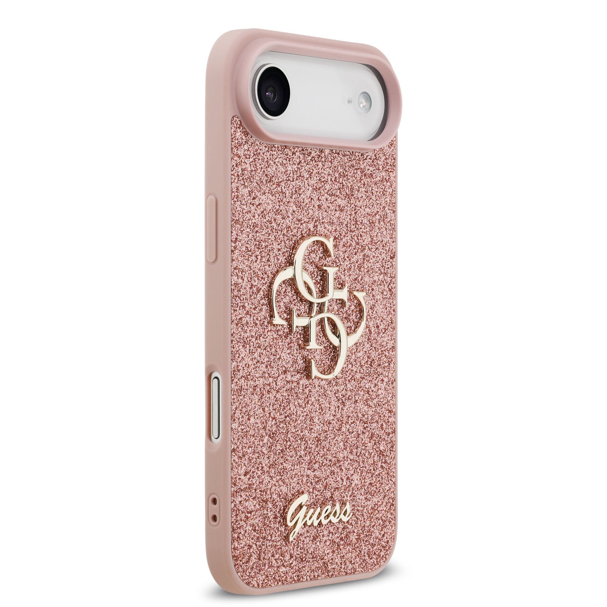 GUESS Калъф Apple iPhone 17 Air, PU Fixed Glitter 4G Metal Logo, розов - GUHCP17MHG4SGP – снимка 4