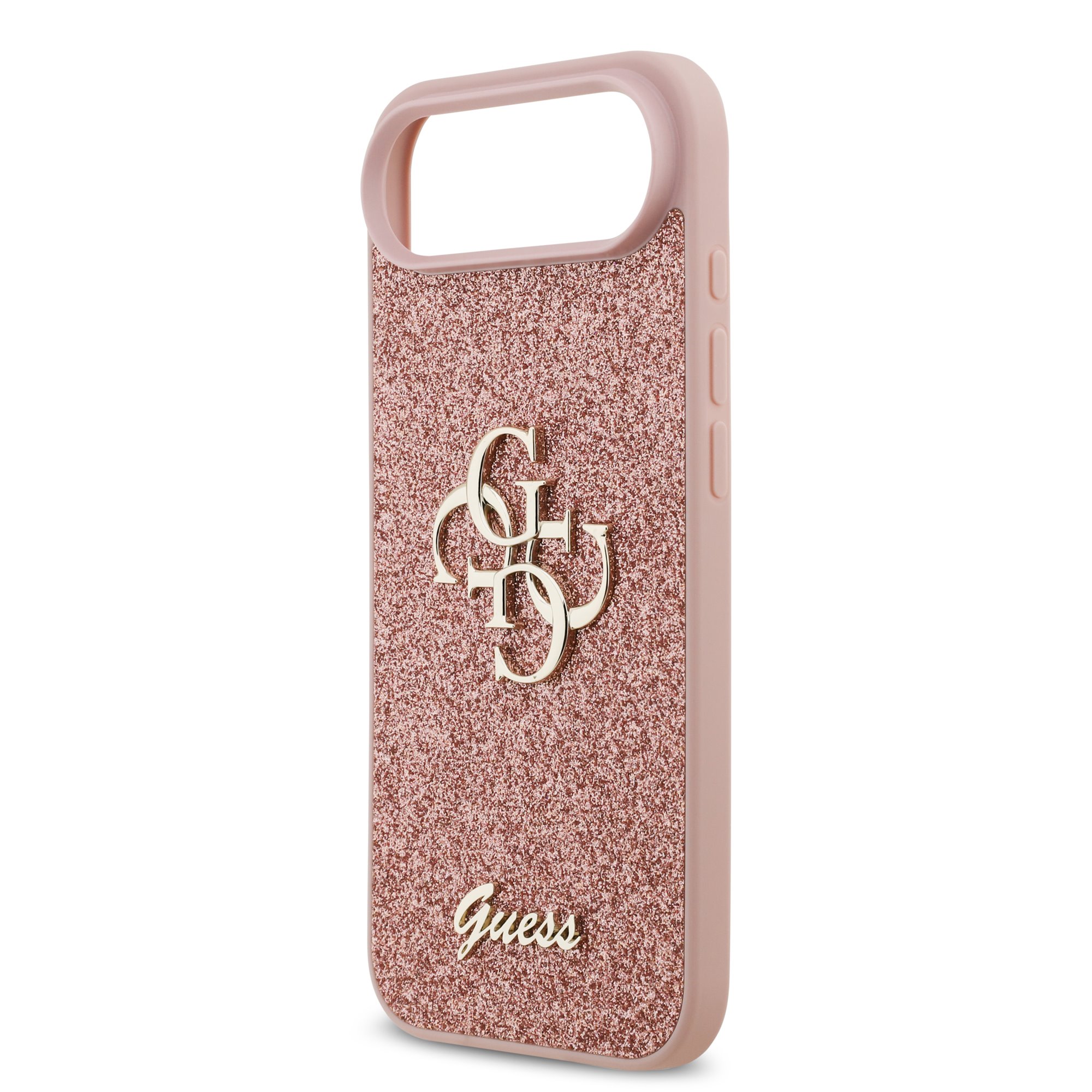 GUESS Калъф Apple iPhone 17 Air, PU Fixed Glitter 4G Metal Logo, розов - GUHCP17MHG4SGP – снимка 3