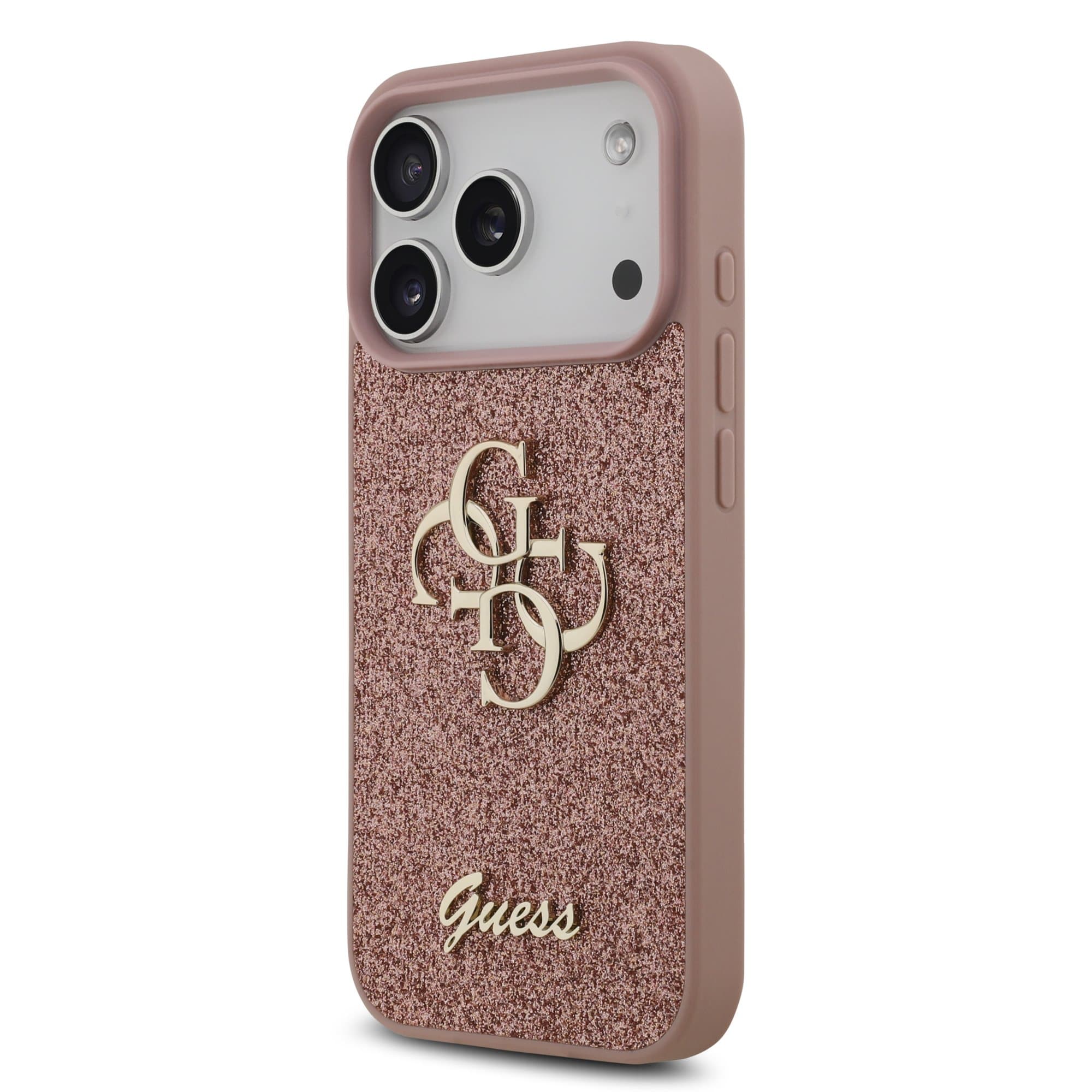 GUESS Калъф Apple iPhone 17 Pro Max, PU Fixed Glitter 4G Metal Logo, розов - GUHCP17XHG4SGP – снимка 2