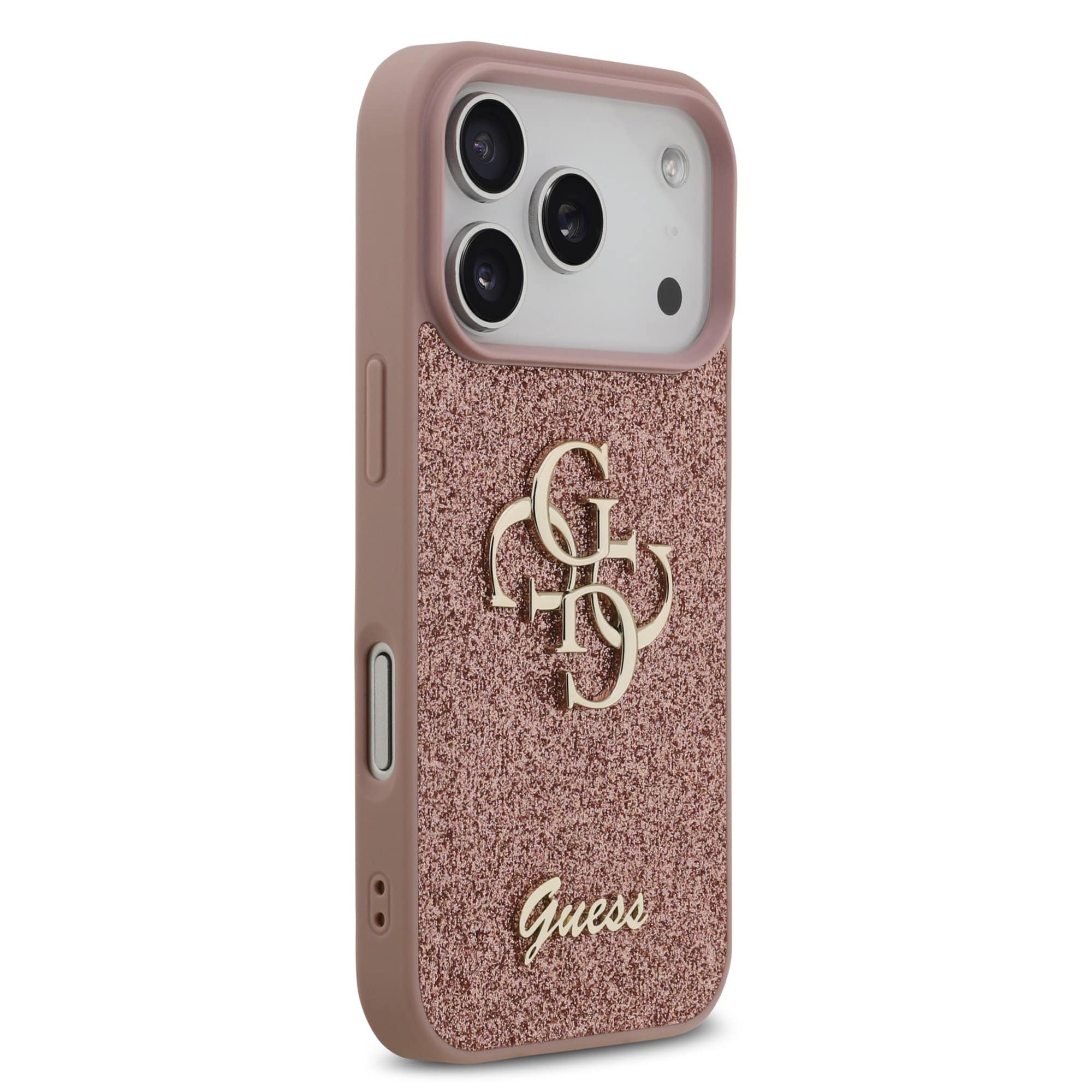 GUESS Калъф Apple iPhone 17 Pro Max, PU Fixed Glitter 4G Metal Logo, розов - GUHCP17XHG4SGP – снимка 4