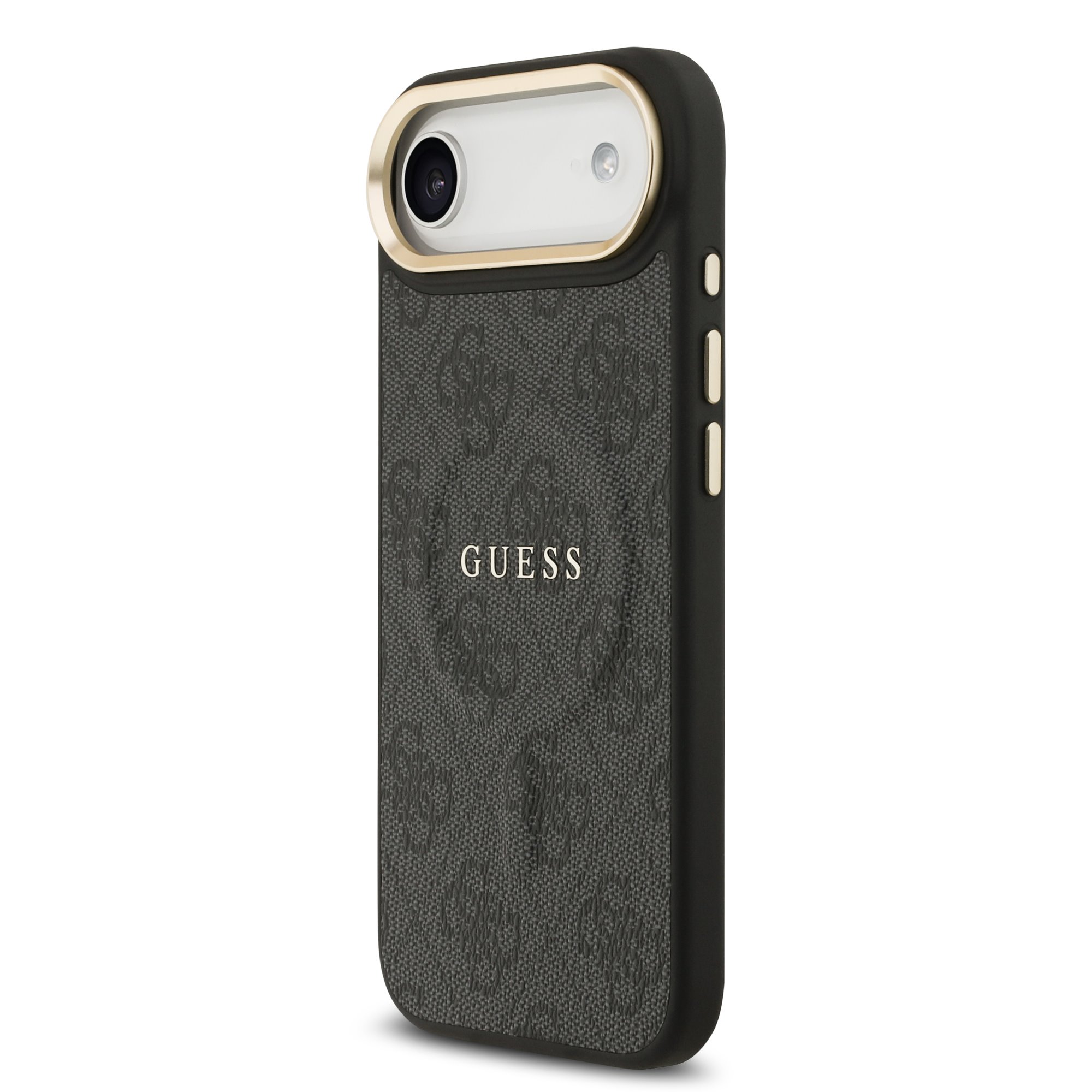 GUESS Калъф Apple iPhone 17 Air, PU Leather 4G Gold Frame MagSafe, черен - GUHMP17MP4MSEGCK – снимка 2