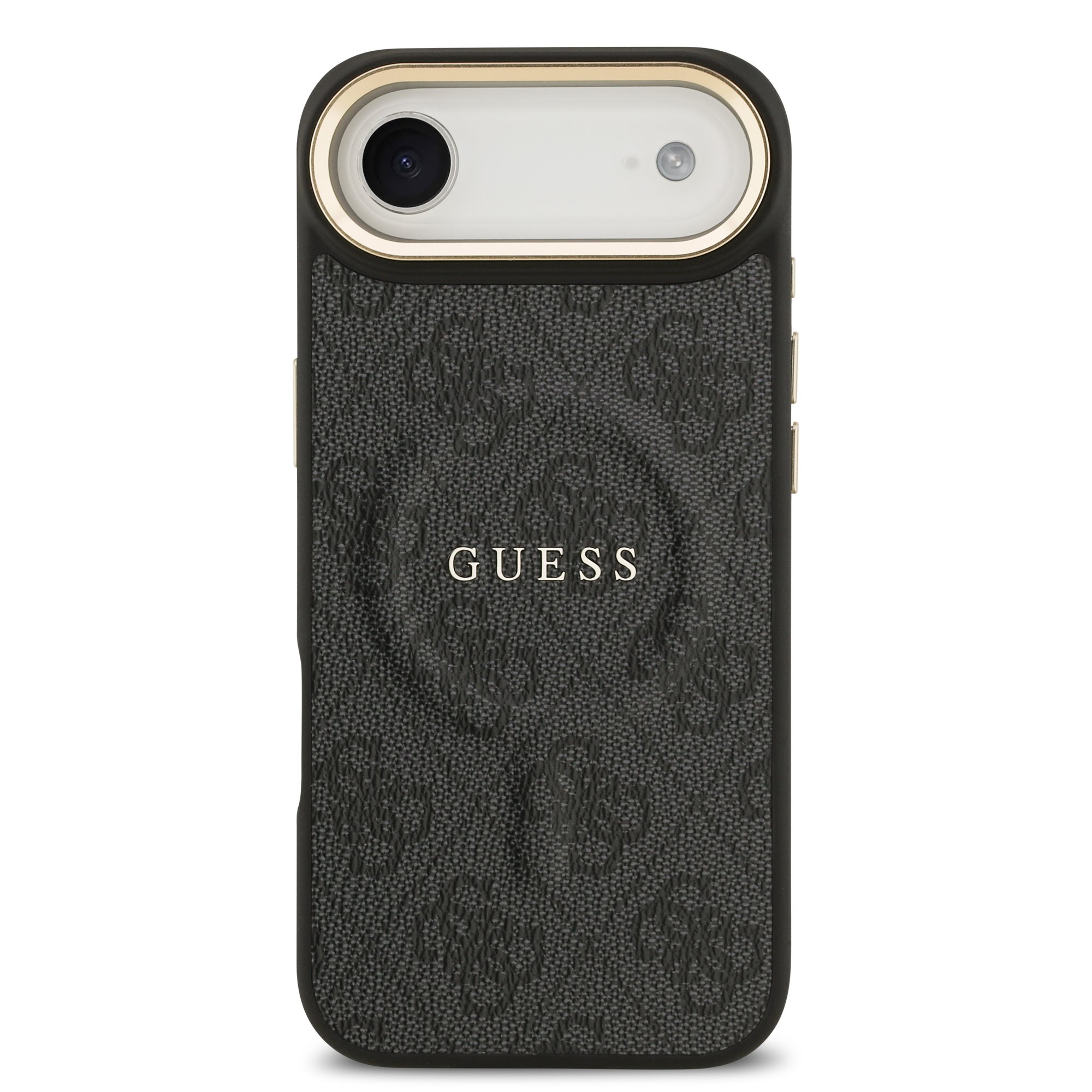 GUESS Калъф Apple iPhone 17 Air, PU Leather 4G Gold Frame MagSafe, черен - GUHMP17MP4MSEGCK – снимка 3