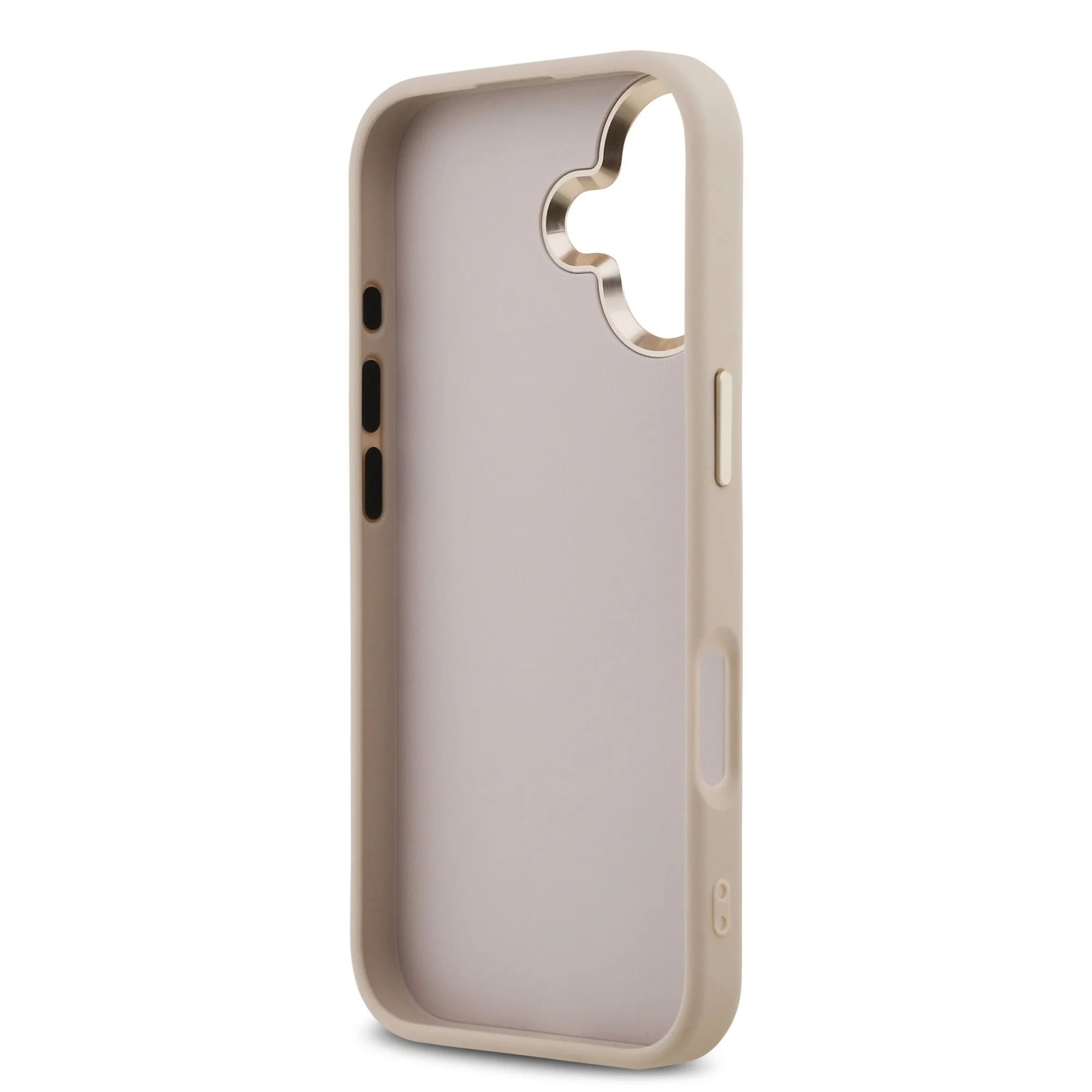 guess pu leather 4g metal logo gold frame case for iphone 17 pink 6
