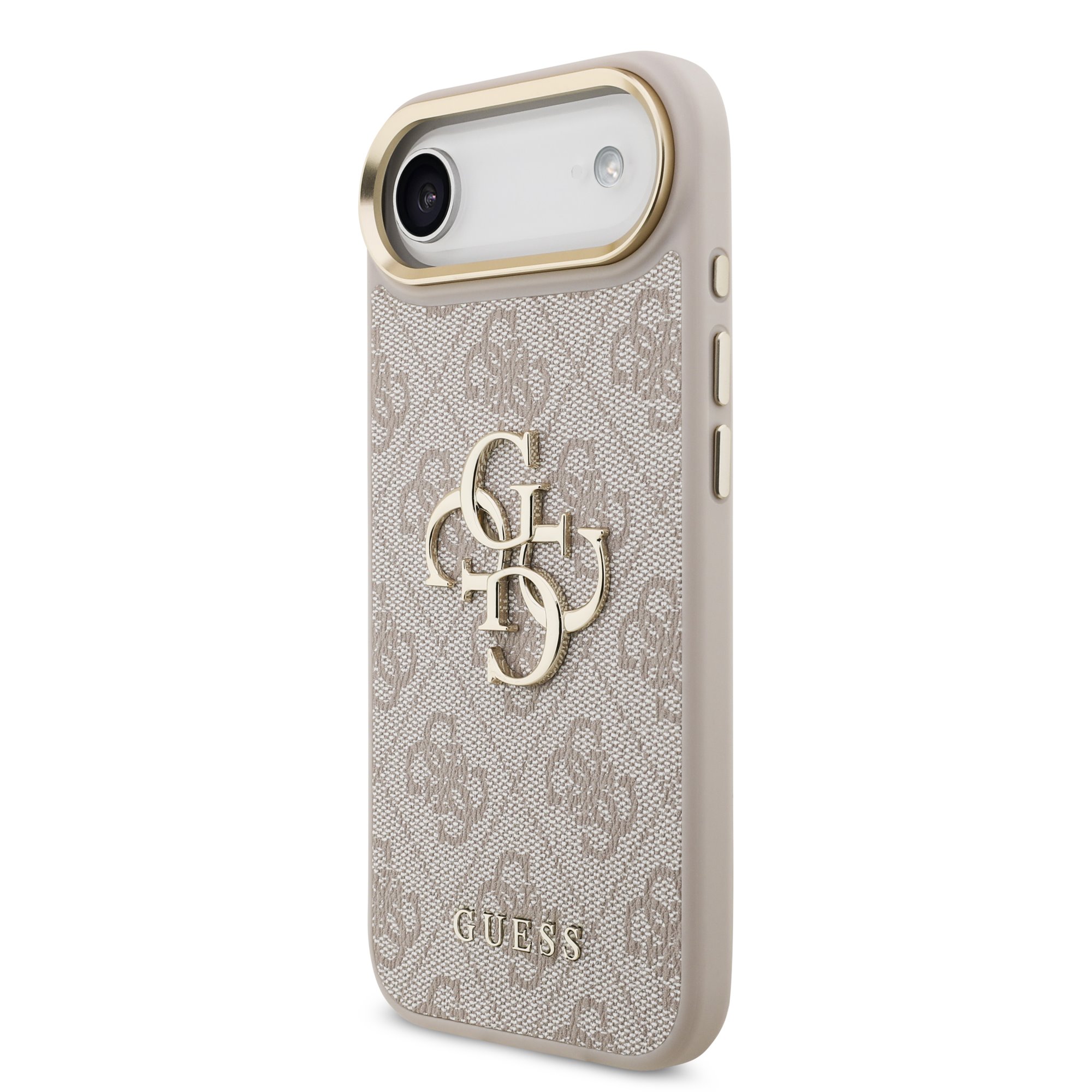 GUESS Калъф Apple iPhone 17 Air, PU Leather 4G Metal Logo Gold Frame, розов - GUHCP17M4GMGCPI – снимка 2