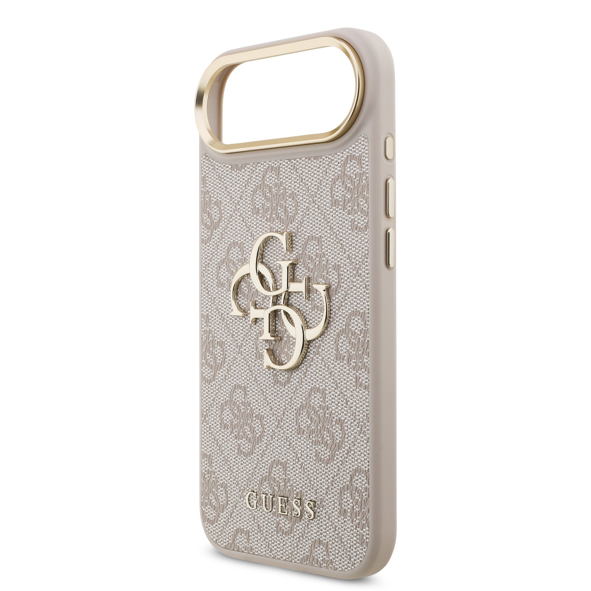 GUESS Калъф Apple iPhone 17 Air, PU Leather 4G Metal Logo Gold Frame, розов - GUHCP17M4GMGCPI – снимка 5