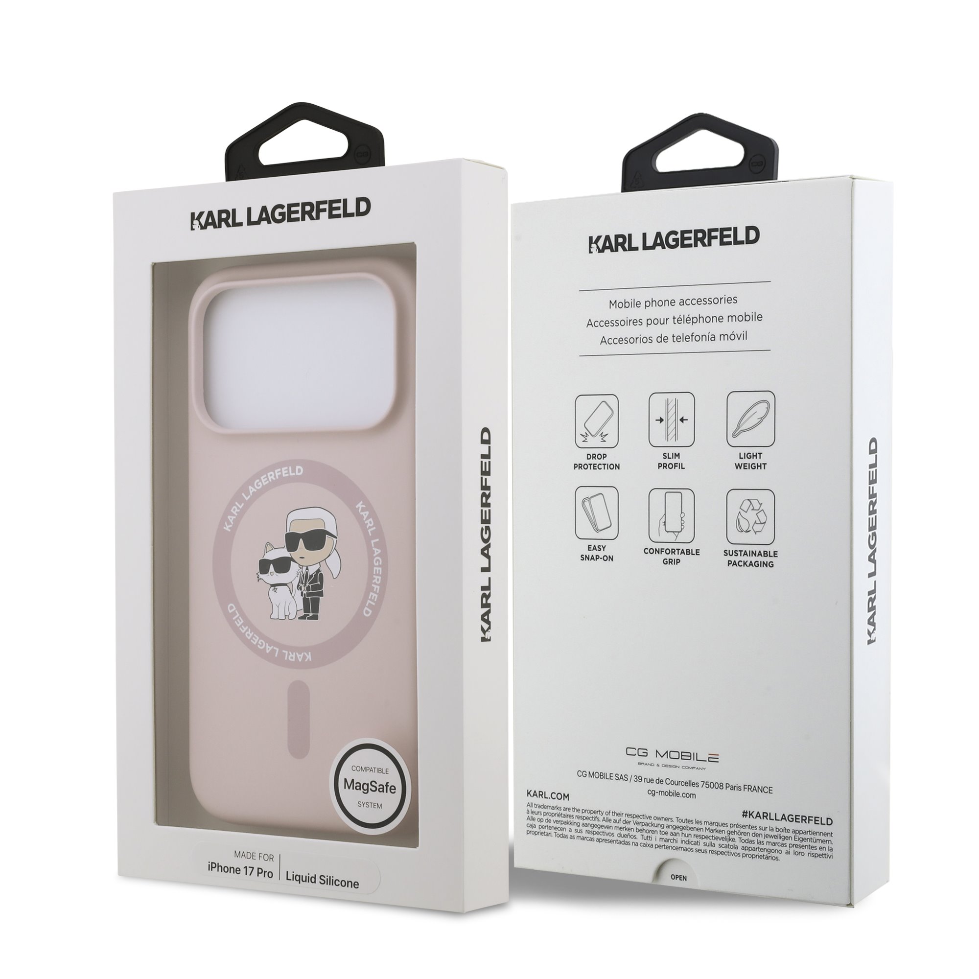 Karl Lagerfeld Калъф Apple iPhone 17 Pro Max, Liquid Silicone K/C MagSafe /розов/ - KLHMP17XSCMKCRHP – снимка 7