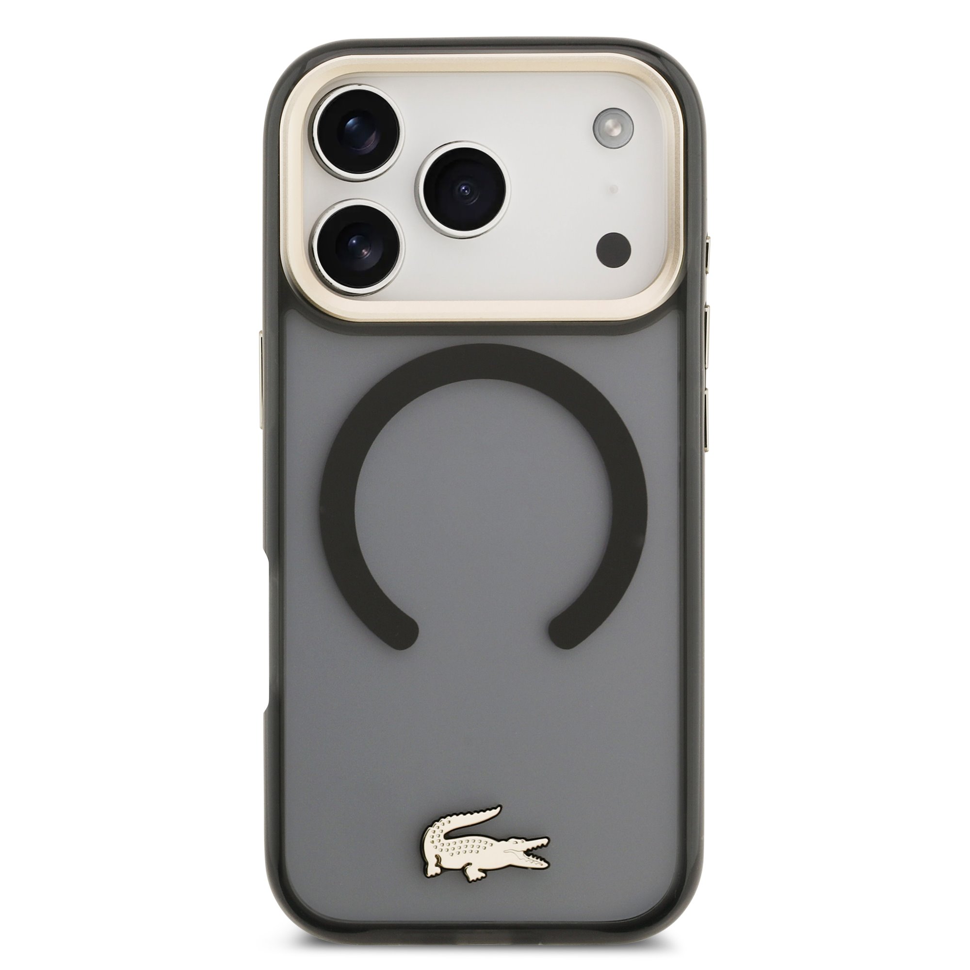 LACOSTE Калъф Apple iPhone 17 Pro Max, PC/TPU Frosted Finish Gold Logo MagSafe Black - LCHMP17XUFWAK – снимка 3