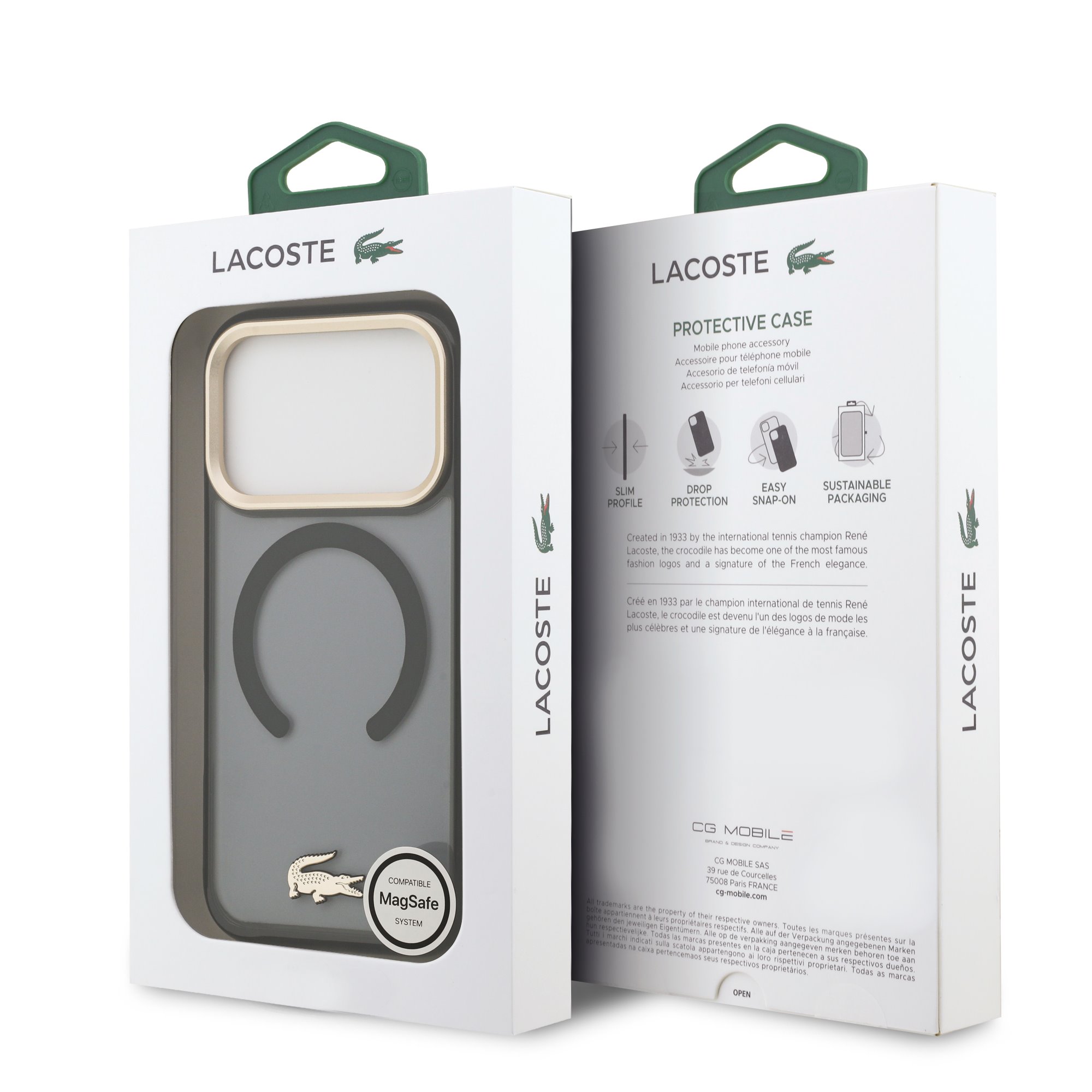 LACOSTE Калъф Apple iPhone 17 Pro Max, PC/TPU Frosted Finish Gold Logo MagSafe Black - LCHMP17XUFWAK – снимка 7