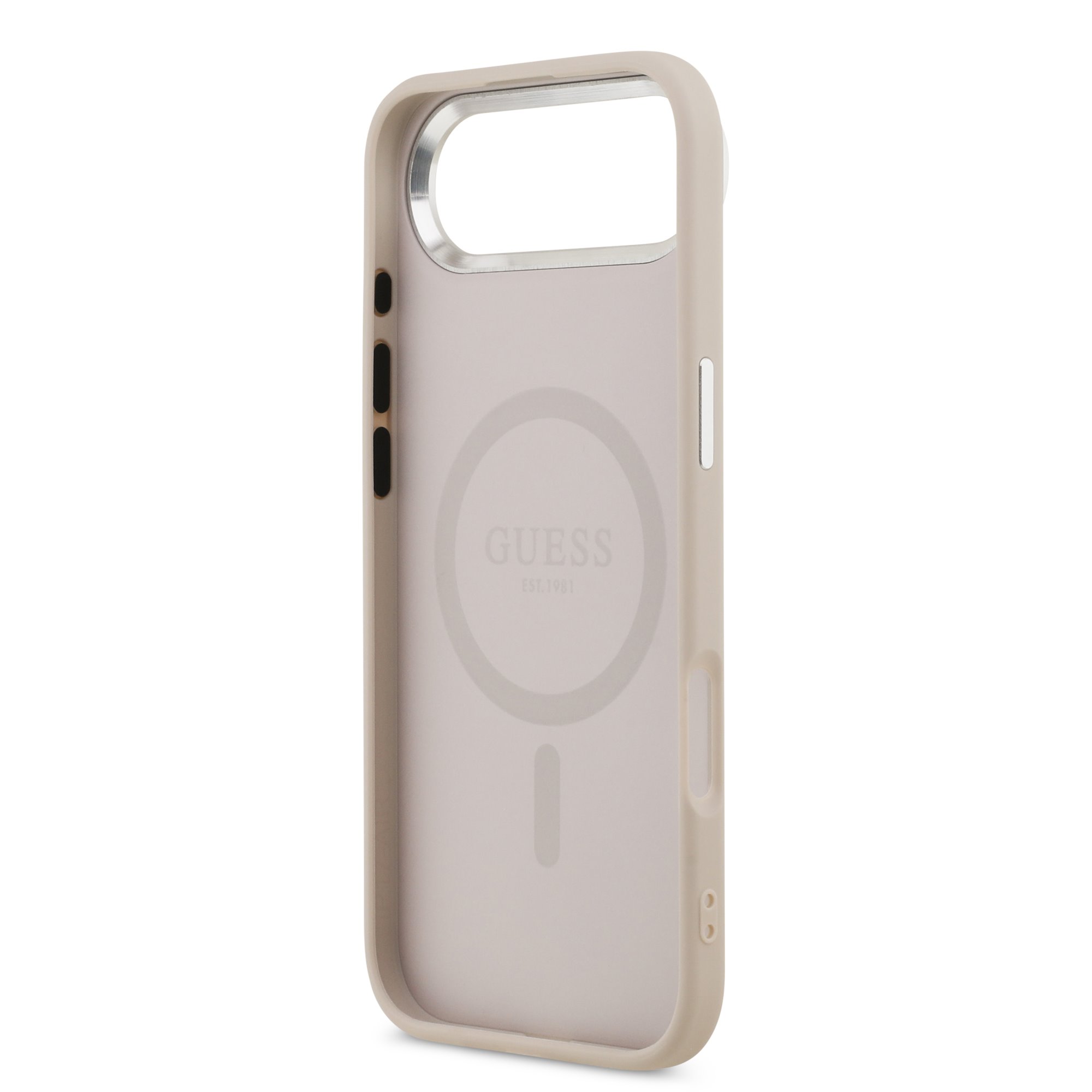 GUESS Калъф Apple iPhone 17 Air, PU Leather Triangle Logo MagSafe, розов - GUHMP17MPSDTSCMP – снимка 3