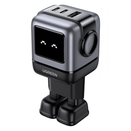 UGREEN 220V 65W, USB-A, 2xUSB-C Nexode RG Robot GaN, графит - CD361 / 25685B