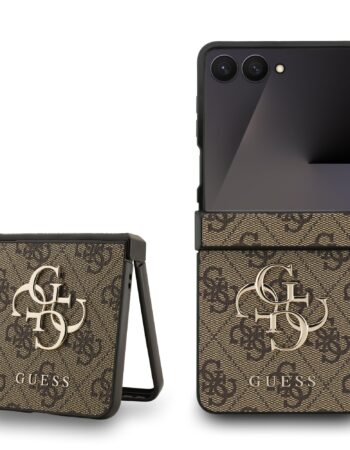 GUESS Калъф Samsung Z Flip 7, PU 4G Metal Logo, кафяв - GUHCZF74GMGBR