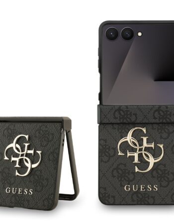 GUESS Калъф Samsung Z Flip 7, PU 4G Metal Logo, сив - GUHCZF74GMGGR
