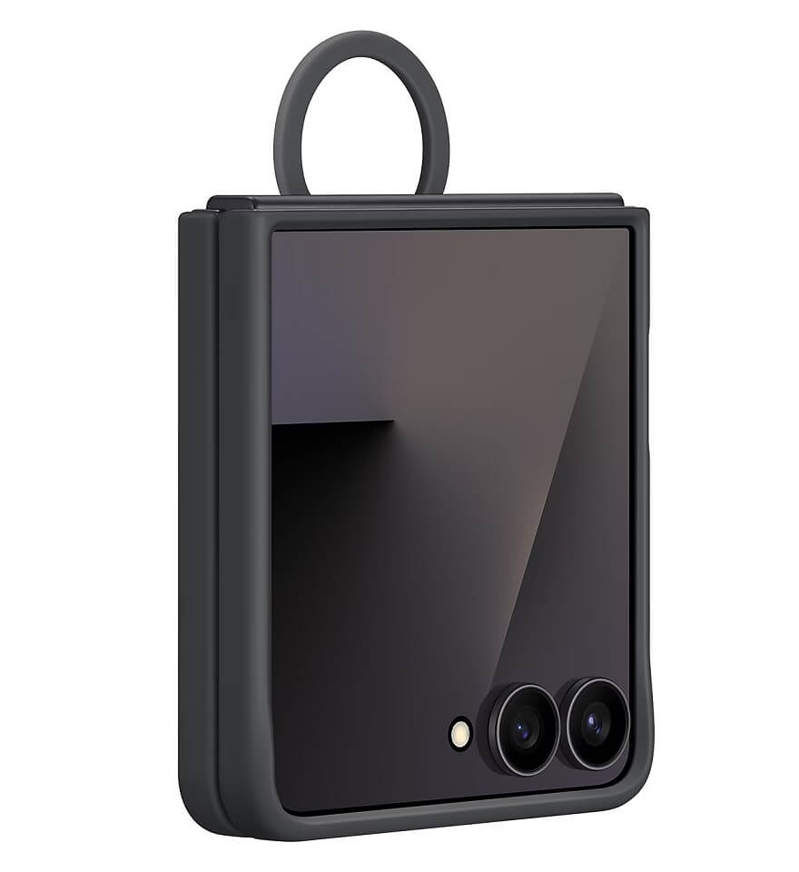 Оригинален Калъф Silicone Cover with Ring Samsung Z Flip 7 EF-PF766TBE /черен/ – снимка 4