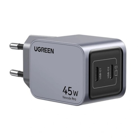 UGREEN 220V 45W, 2xUSB-C, Nexode Pro GaN, графит - X707 / 35008