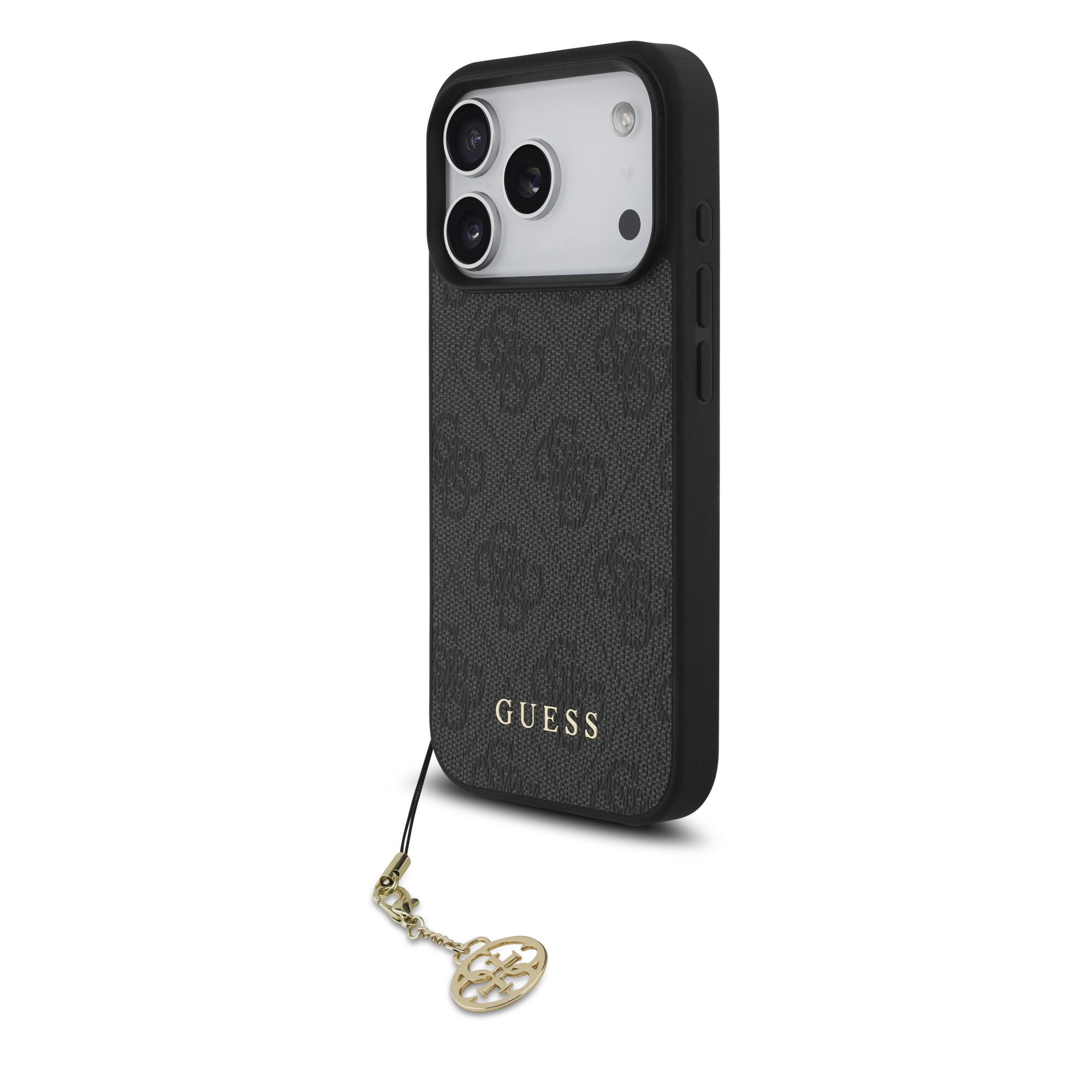 GUESS Калъф Apple iPhone 17 Pro Max, 4G Charm Tone on Tone MagSafe, сив - GUHMP17XGF4GCK
