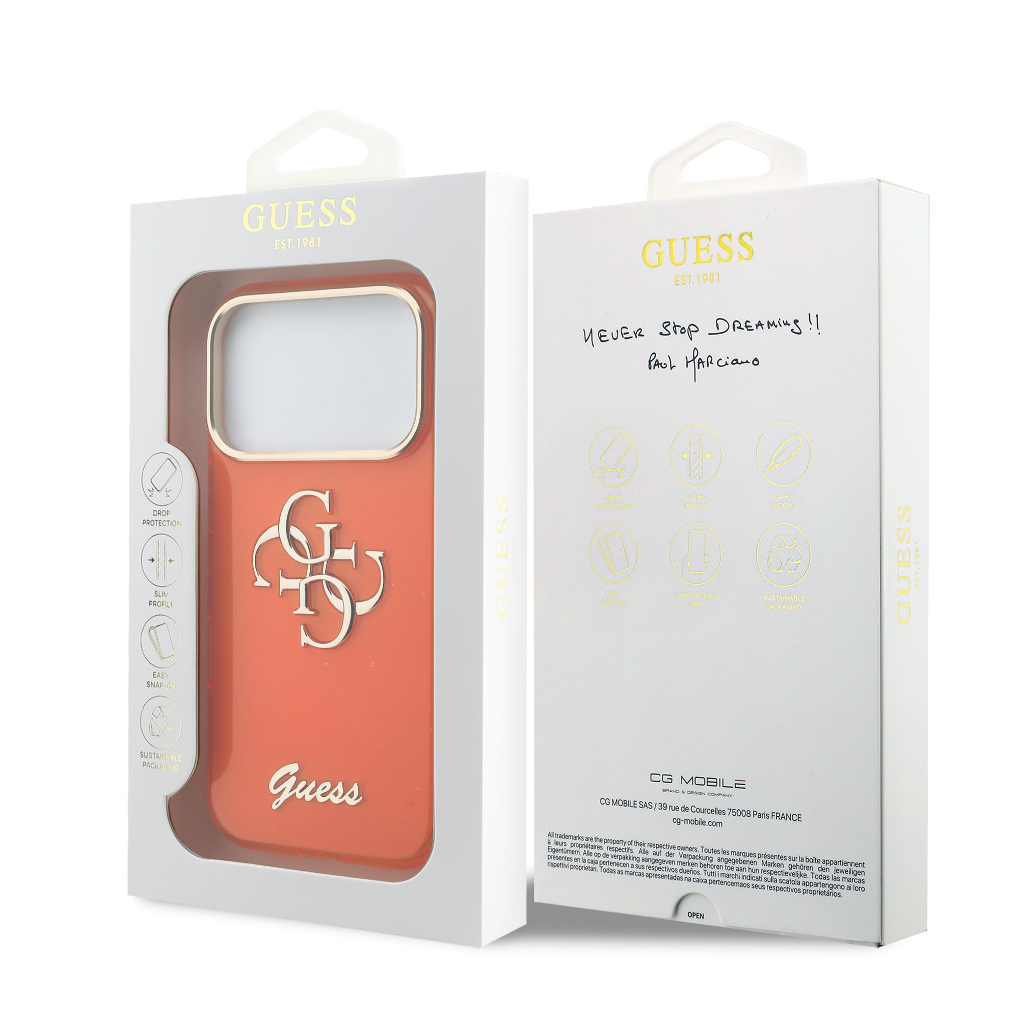 GUESS Калъф Apple iPhone 17 Pro Max, IML 4G Script Metal Logo /оранжев/ - GUHCP17X5HC4MLSO – снимка 7