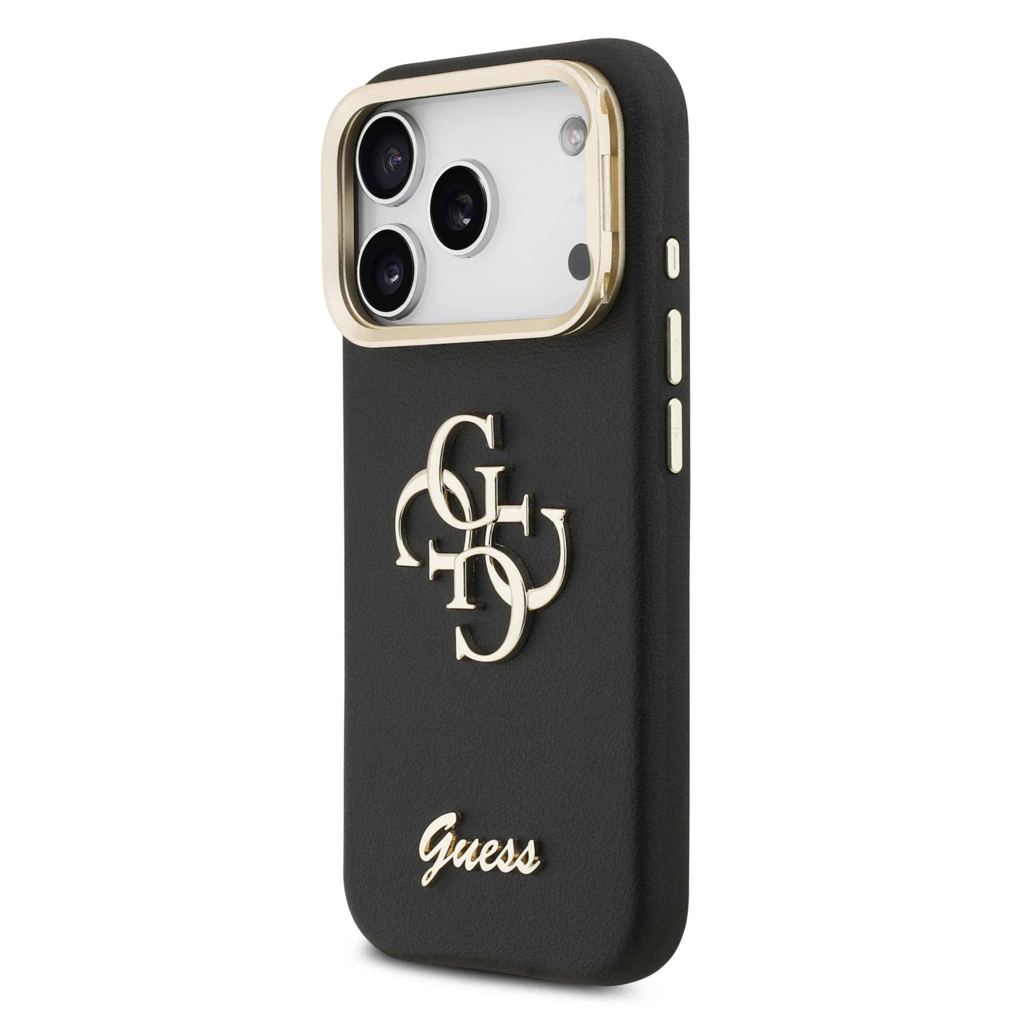GUESS Калъф Apple iPhone 17 Pro Max, PU Grained 4G Logo Stand Camera Frame, черен - GUHCP17XPCS4GSK – снимка 2