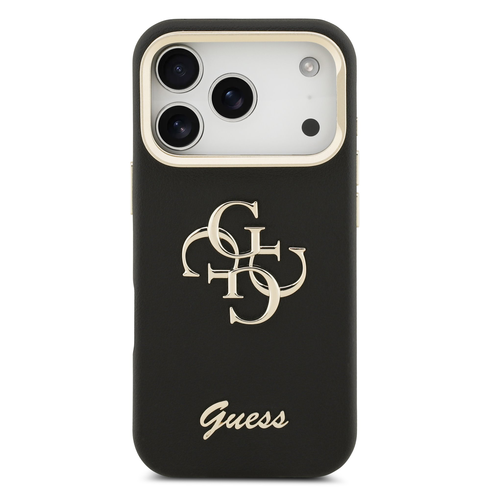GUESS Калъф Apple iPhone 17 Pro Max, PU Grained 4G Logo Stand Camera Frame, черен - GUHCP17XPCS4GSK – снимка 3