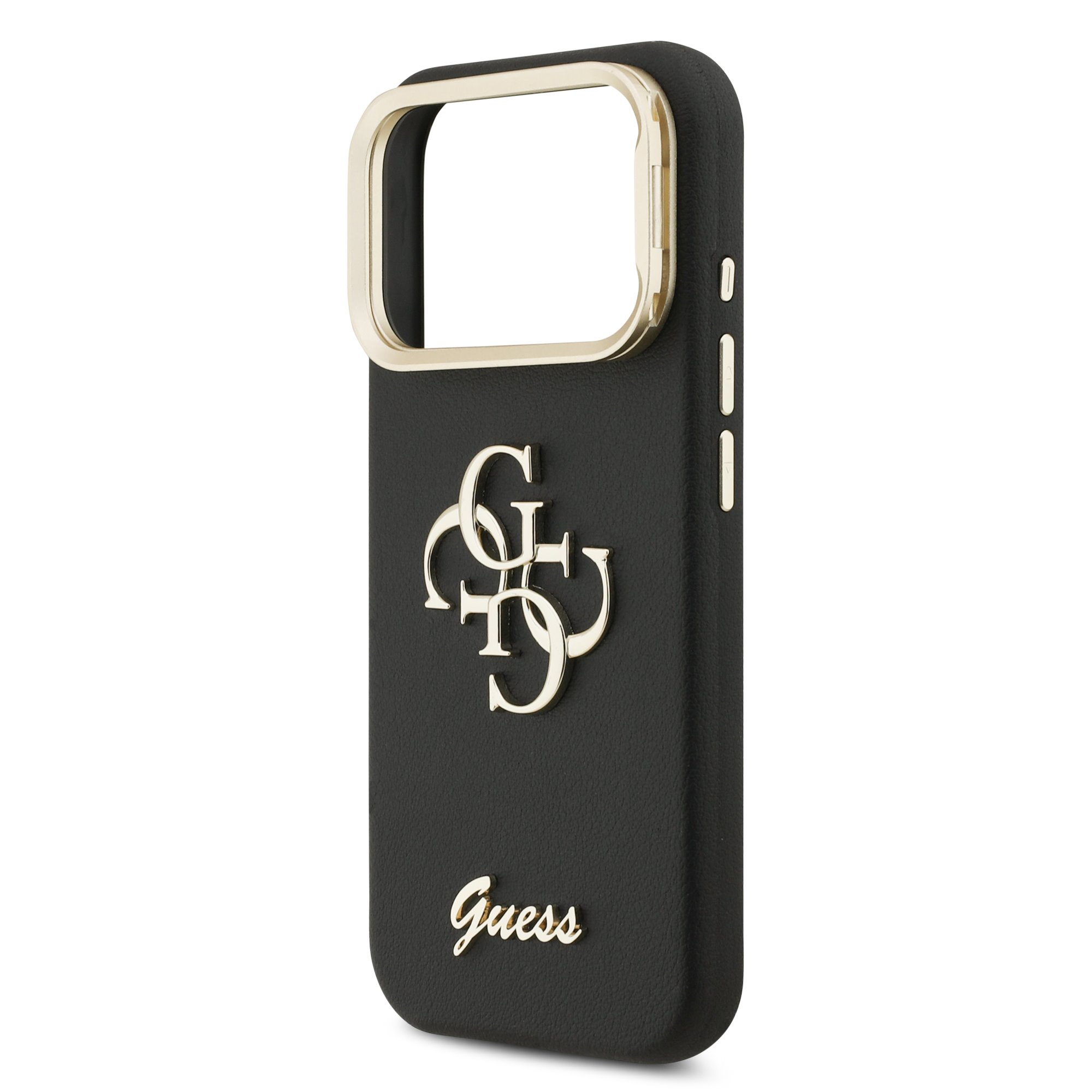 GUESS Калъф Apple iPhone 17 Pro Max, PU Grained 4G Logo Stand Camera Frame, черен - GUHCP17XPCS4GSK – снимка 5