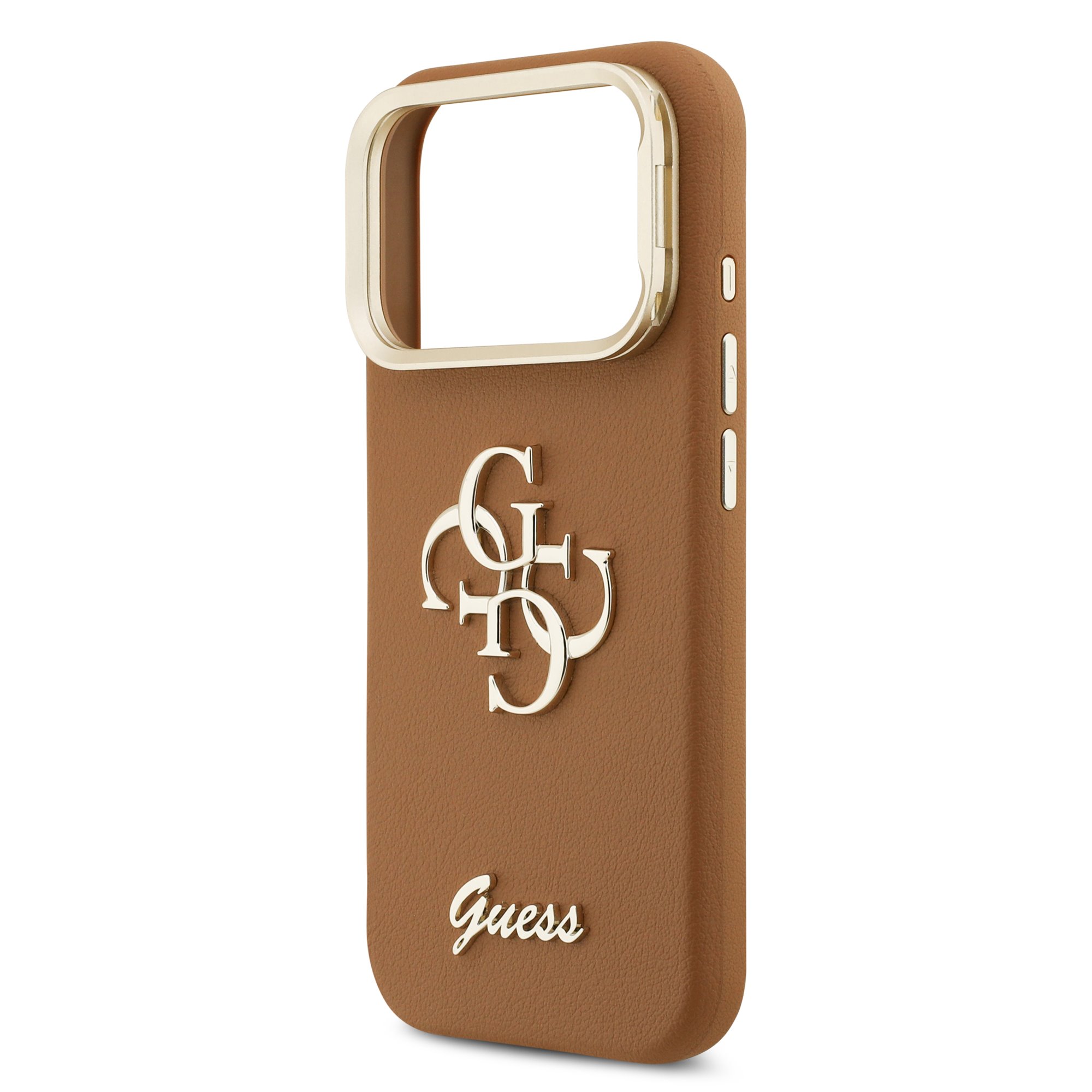 GUESS Калъф Apple iPhone 17 Pro Max, PU Grained 4G Logo Stand Camera Frame, кафяв - GUHCP17XPCS4GSW – снимка 5