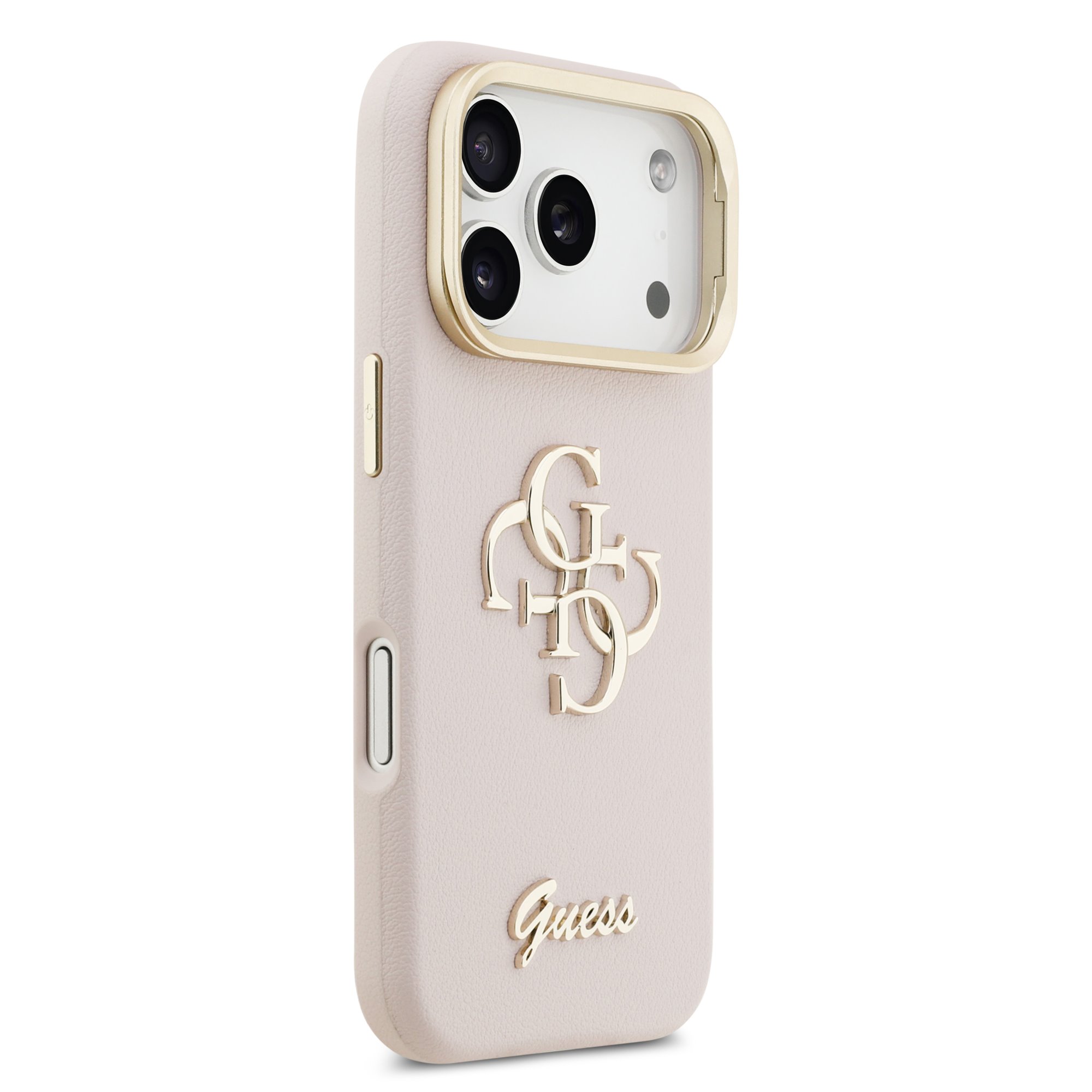 GUESS Калъф Apple iPhone 17 Pro Max, PU Grained 4G Logo Stand Camera Frame, розов - GUHCP17XPCS4GSP – снимка 4