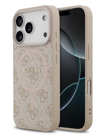 GUESS Калъф Apple iPhone 17 Pro Max, PU Leather 4G Colored Ring MagSafe, /розов/ - GUHMP17XG4GFRP